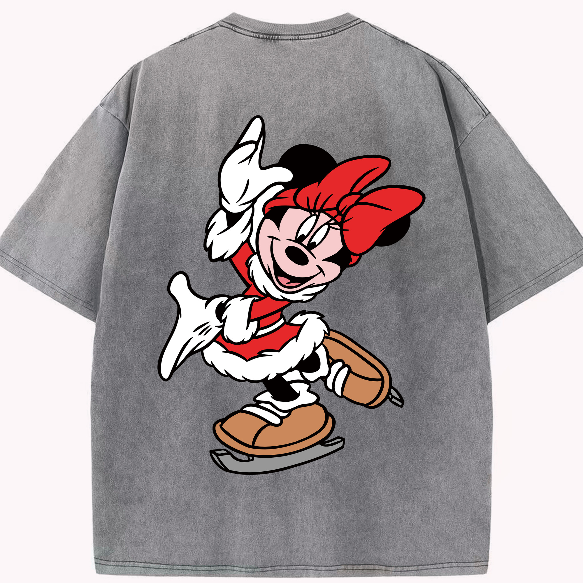 （画像用） ミッキーマウス Mickey Mouse 綿100% ヴィンテージ風 半袖Tシャツ（背面プリント）