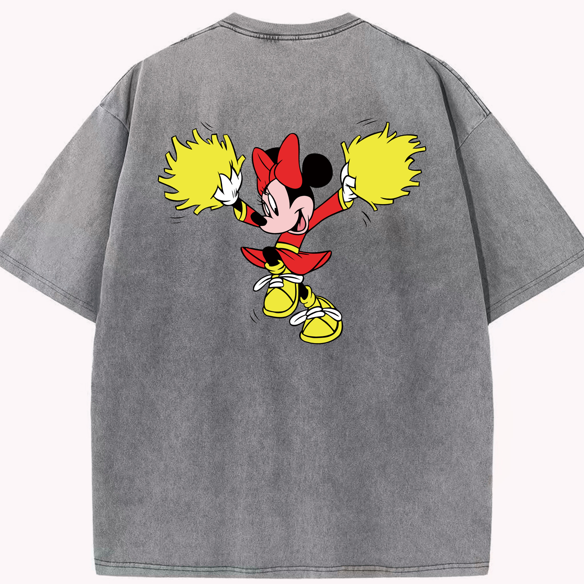 （画像用） ミッキーマウス Mickey Mouse 綿100% ヴィンテージ風 半袖Tシャツ（背面プリント）