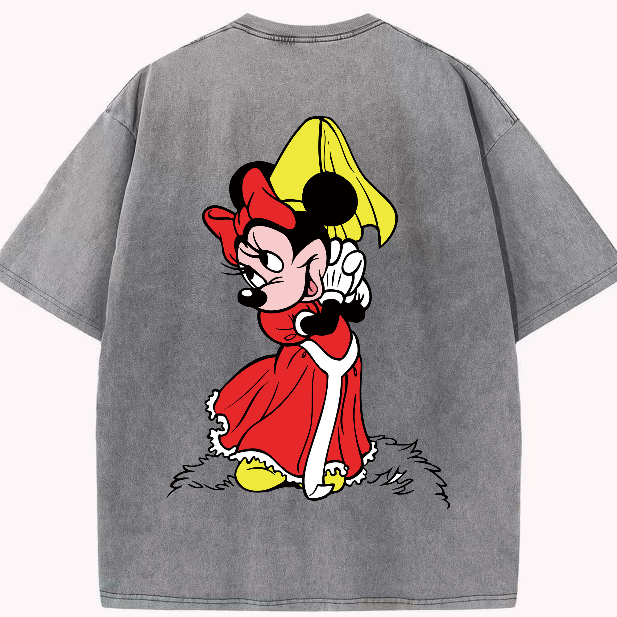（画像用） ミッキーマウス Mickey Mouse 綿100% ヴィンテージ風 半袖Tシャツ（背面プリント）