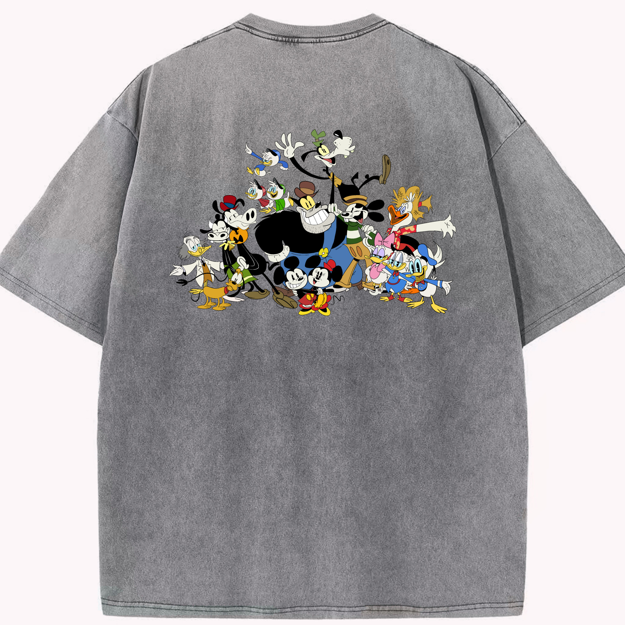 （画像用） ミッキーマウス Mickey Mouse 綿100% ヴィンテージ風 半袖Tシャツ（背面プリント）