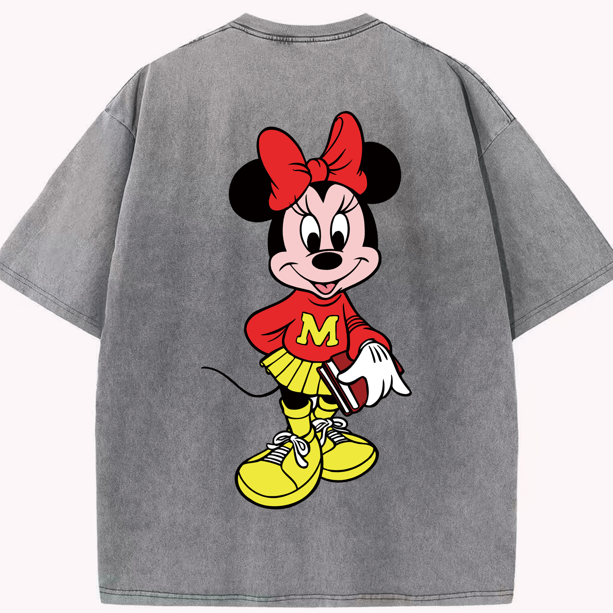 （画像用） ミッキーマウス Mickey Mouse 綿100% ヴィンテージ風 半袖Tシャツ（背面プリント）