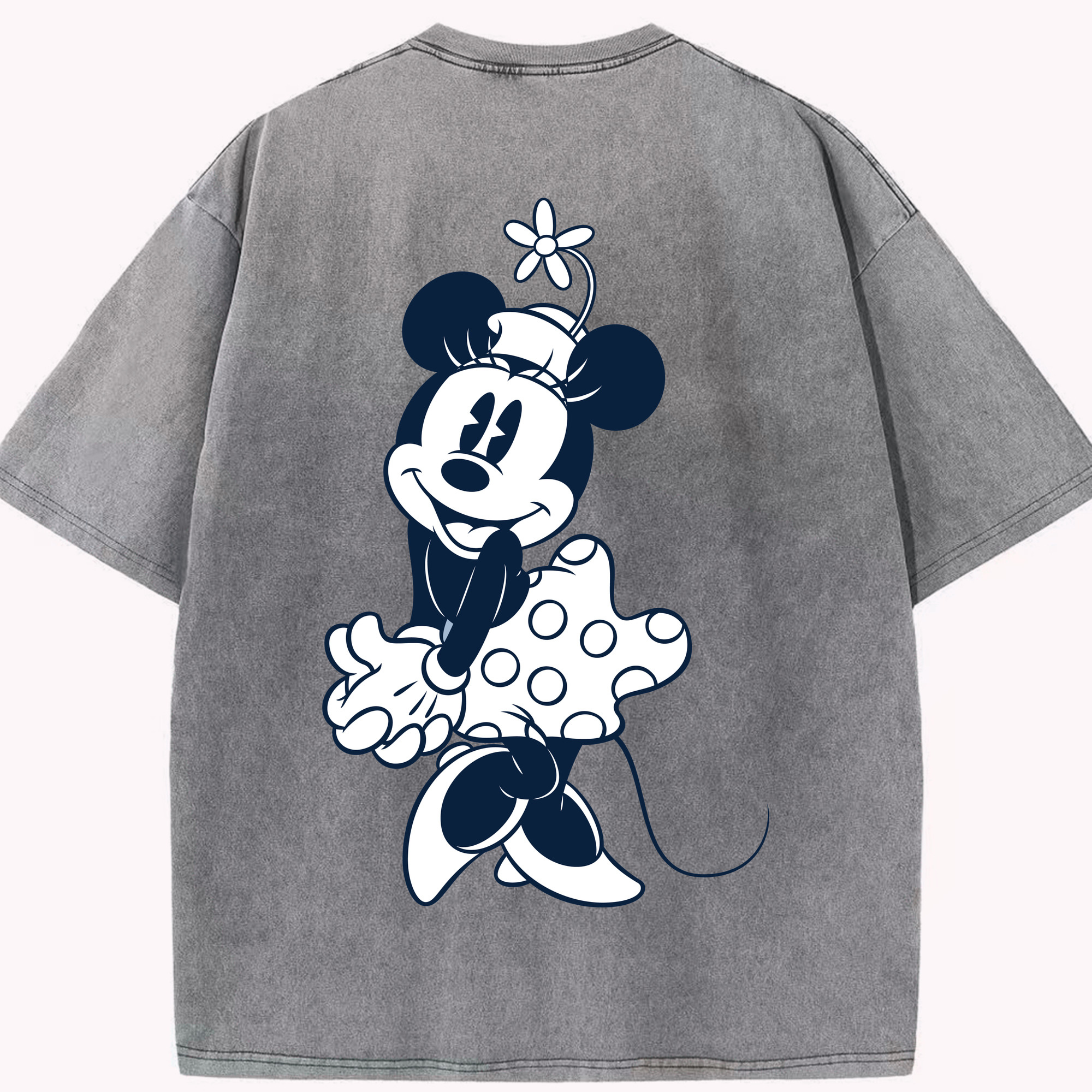 （画像用） ミッキーマウス Mickey Mouse 綿100% ヴィンテージ風 半袖Tシャツ（背面プリント）