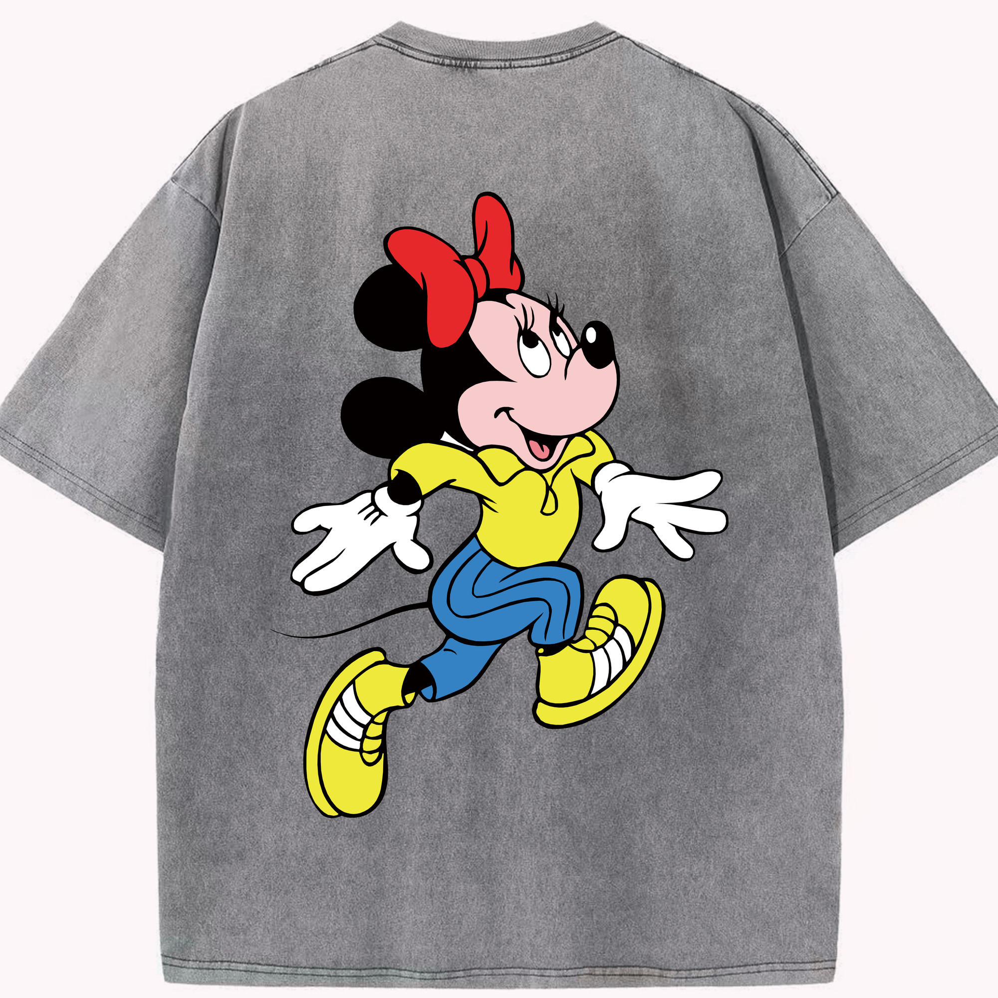 （画像用） ミッキーマウス Mickey Mouse 綿100% ヴィンテージ風 半袖Tシャツ（背面プリント）