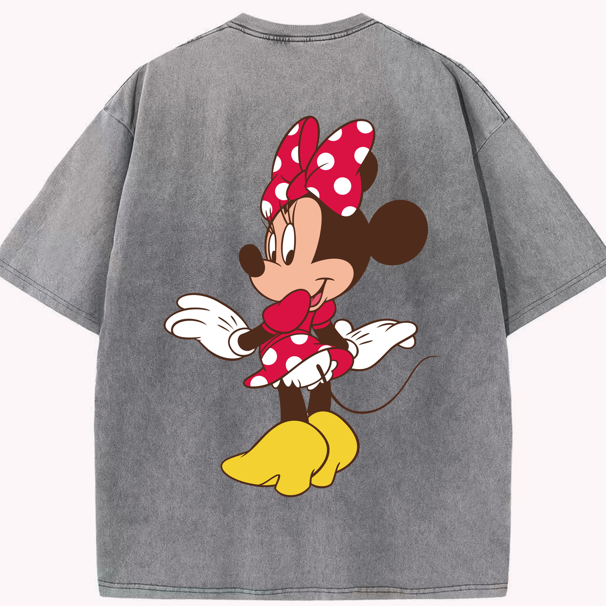 （画像用） ミッキーマウス Mickey Mouse 綿100% ヴィンテージ風 半袖Tシャツ（背面プリント）