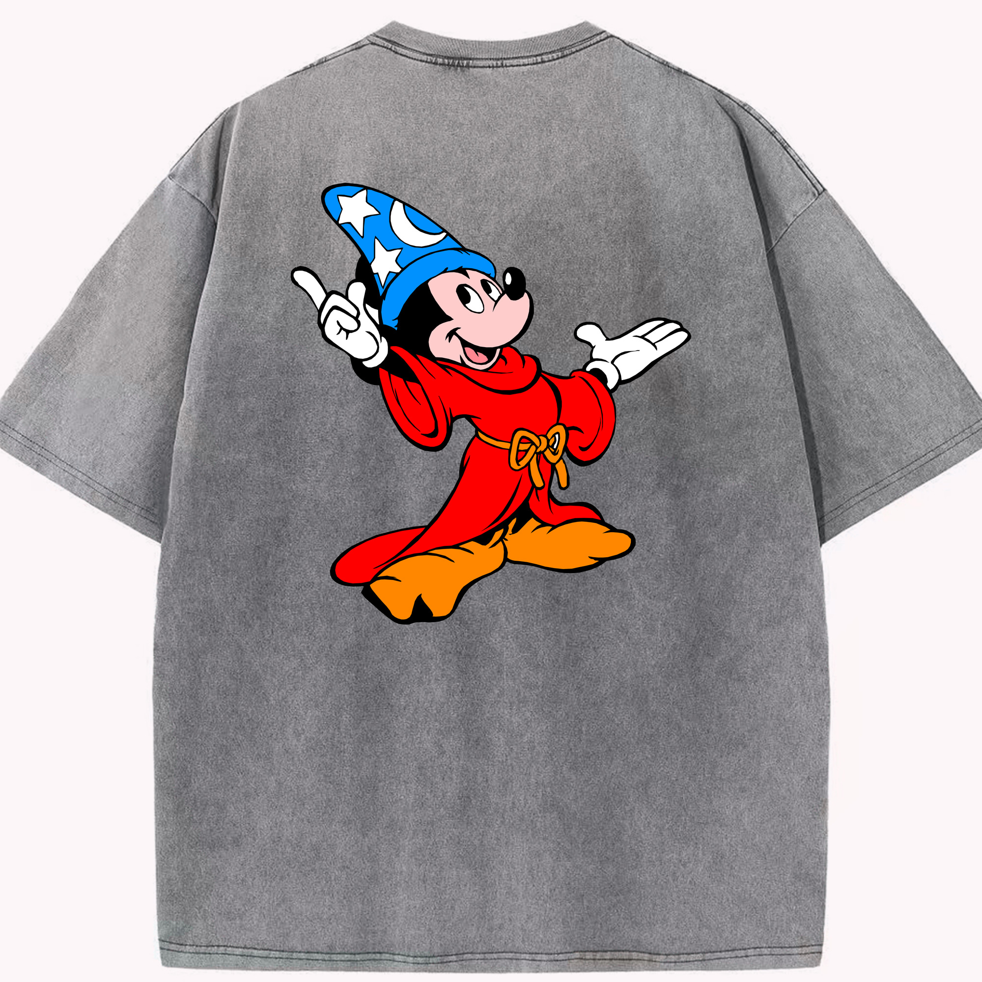 （画像用） ミッキーマウス Mickey Mouse 綿100% ヴィンテージ風 半袖Tシャツ（背面プリント）