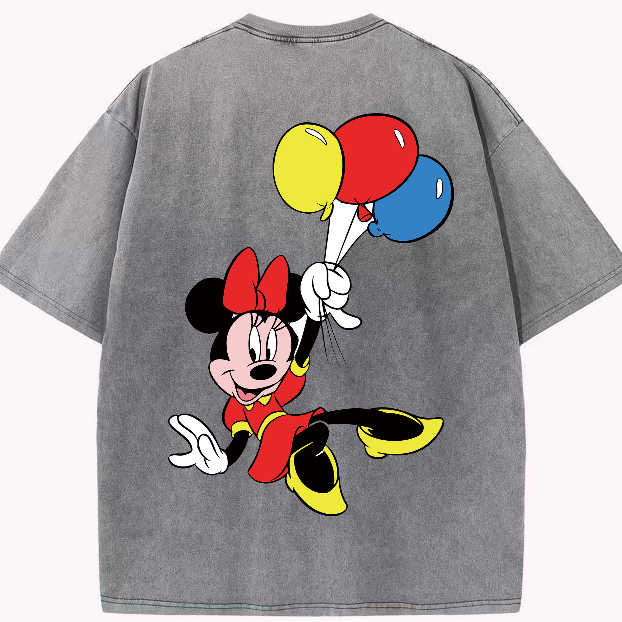 （画像用） ミッキーマウス Mickey Mouse 綿100% ヴィンテージ風 半袖Tシャツ（背面プリント）