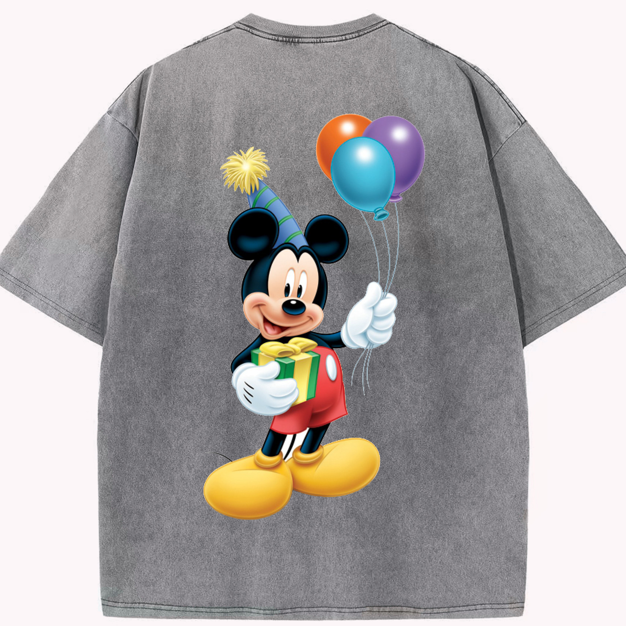 （画像用） ミッキーマウス Mickey Mouse 綿100% ヴィンテージ風 半袖Tシャツ（背面プリント）