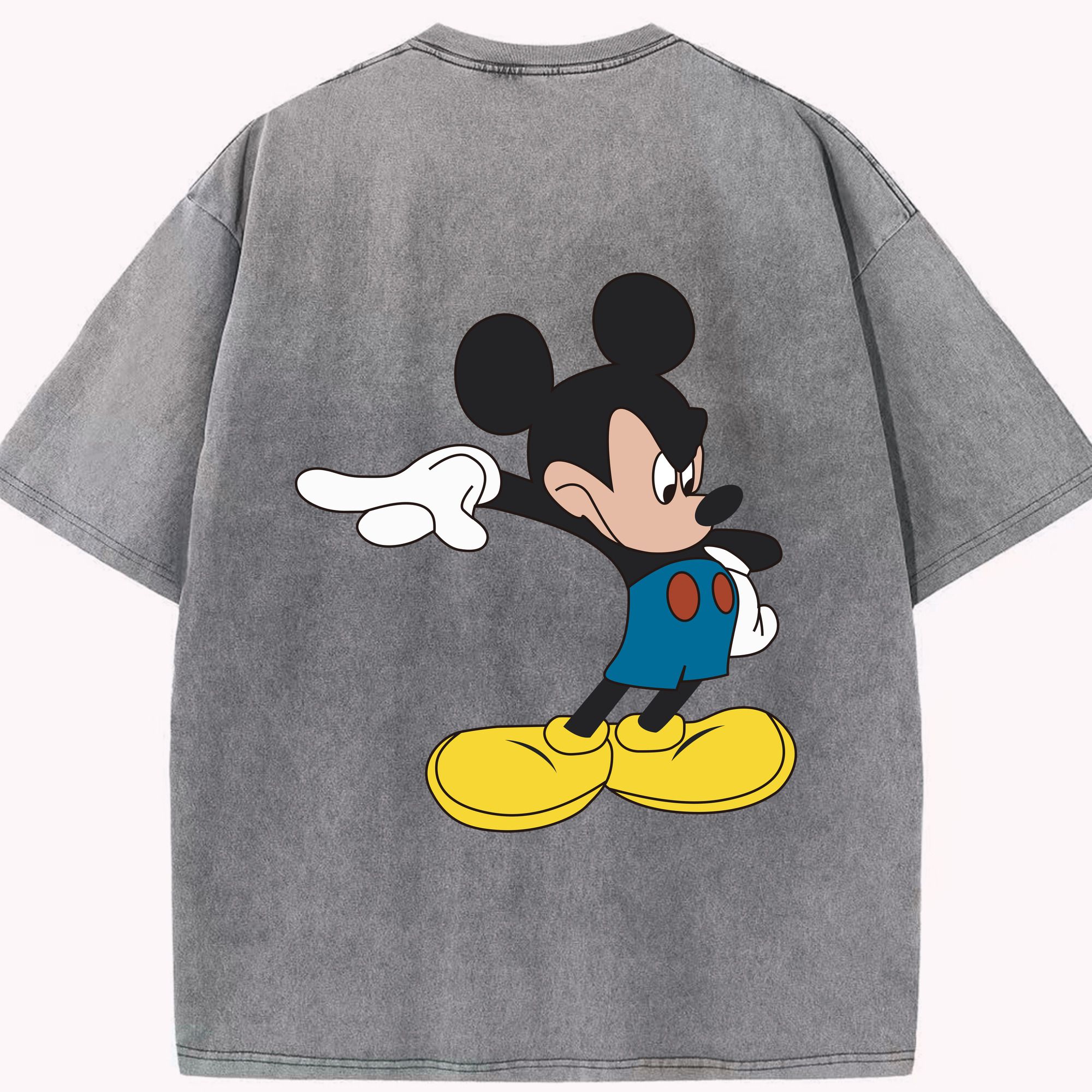 （画像用） ミッキーマウス Mickey Mouse 綿100% ヴィンテージ風 半袖Tシャツ（背面プリント）