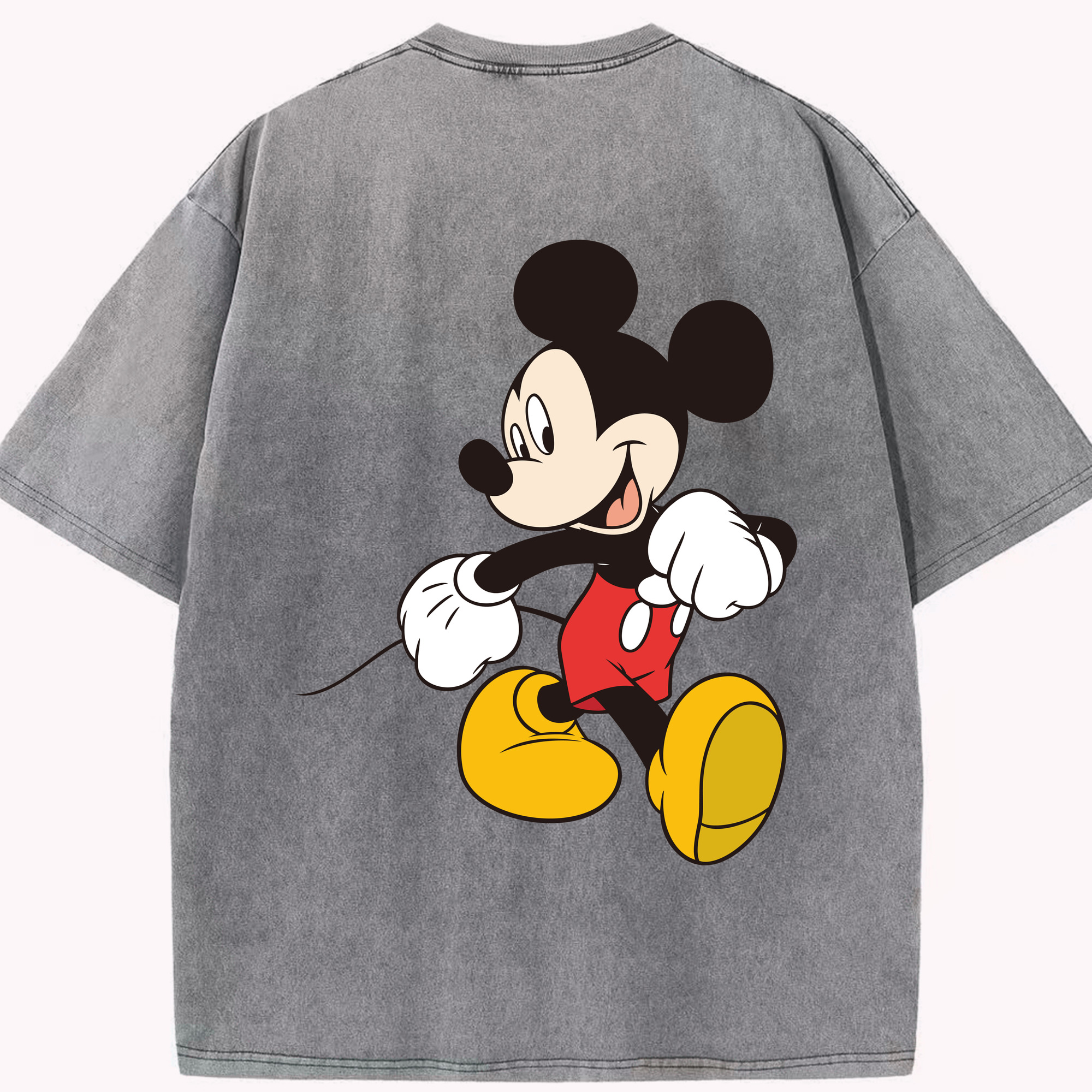 （画像用） ミッキーマウス Mickey Mouse 綿100% ヴィンテージ風 半袖Tシャツ（背面プリント）