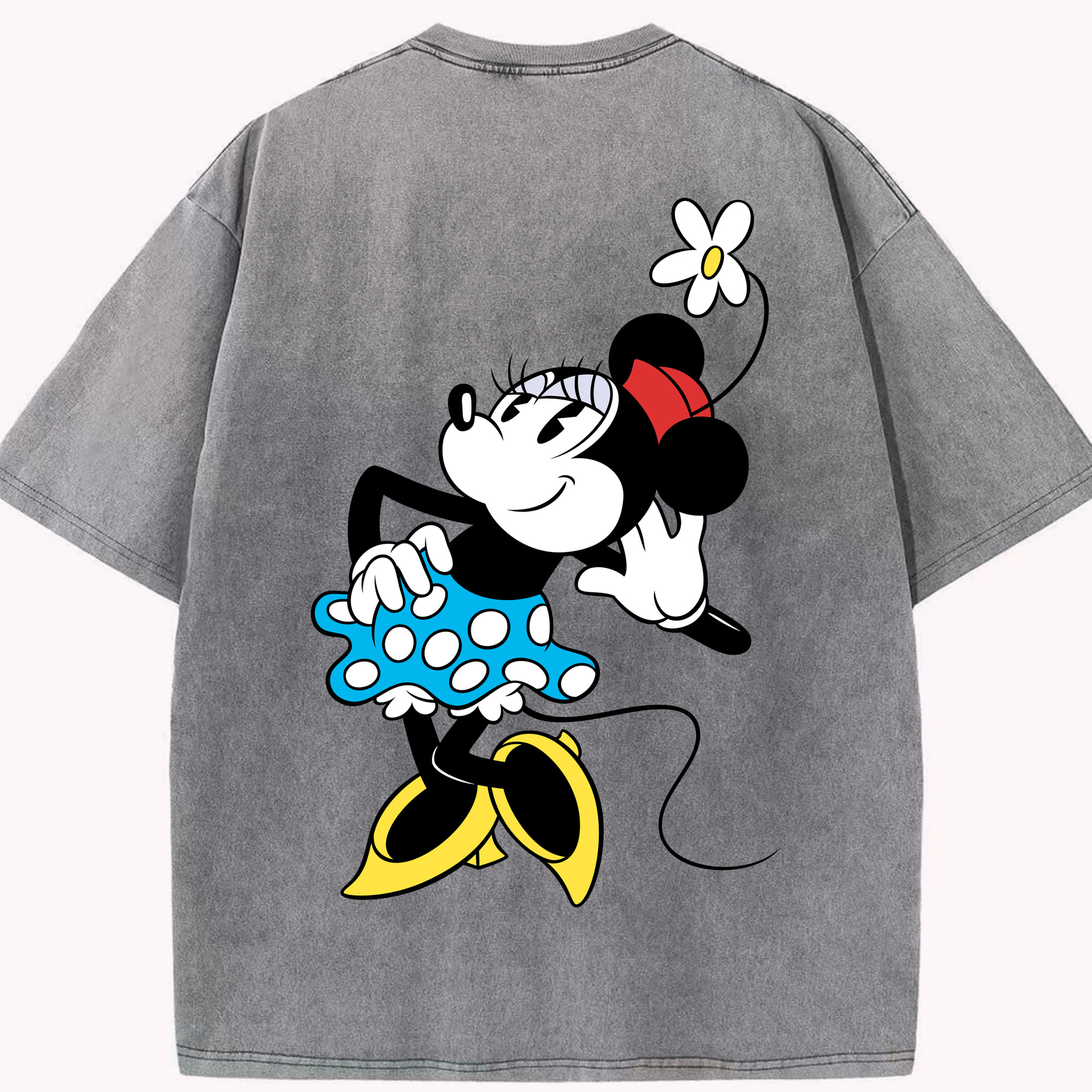 （画像用） ミッキーマウス Mickey Mouse 綿100% ヴィンテージ風 半袖Tシャツ（背面プリント）