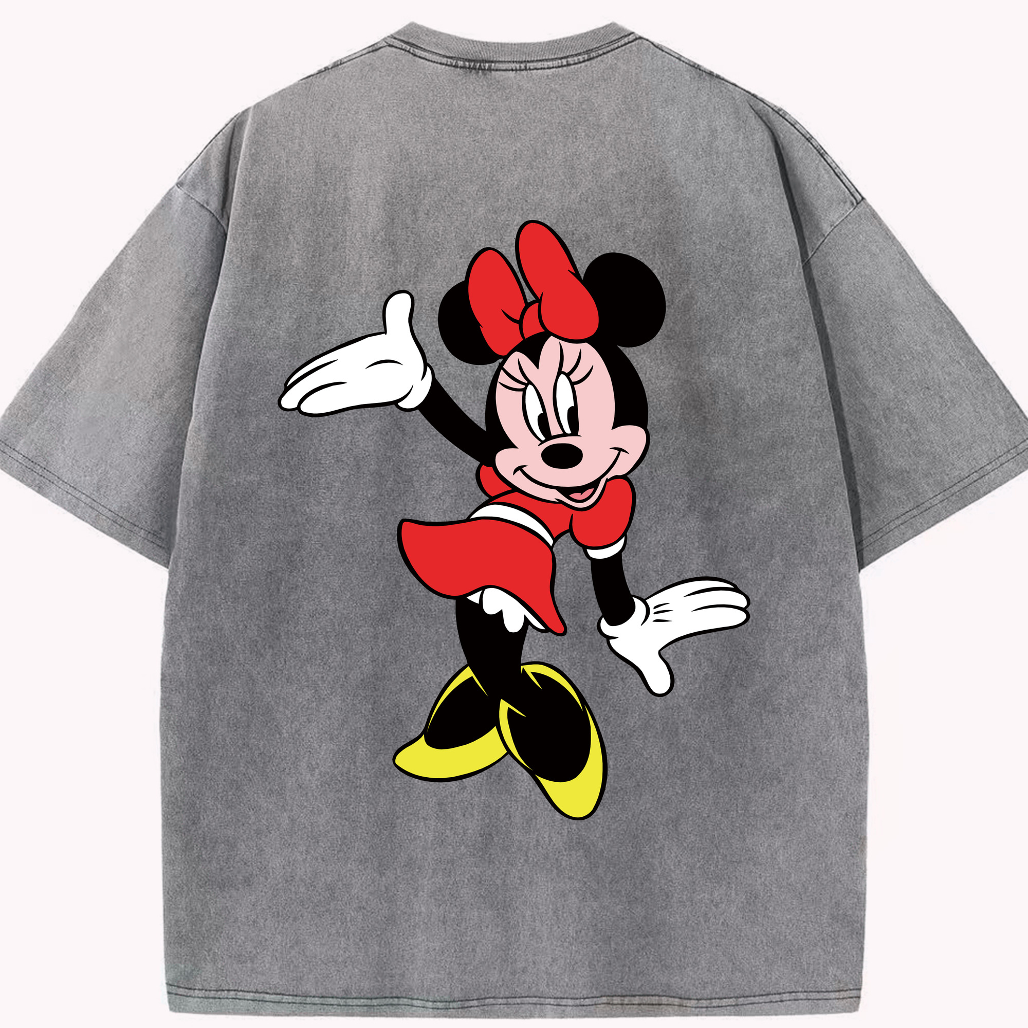 （画像用） ミッキーマウス Mickey Mouse 綿100% ヴィンテージ風 半袖Tシャツ（背面プリント）