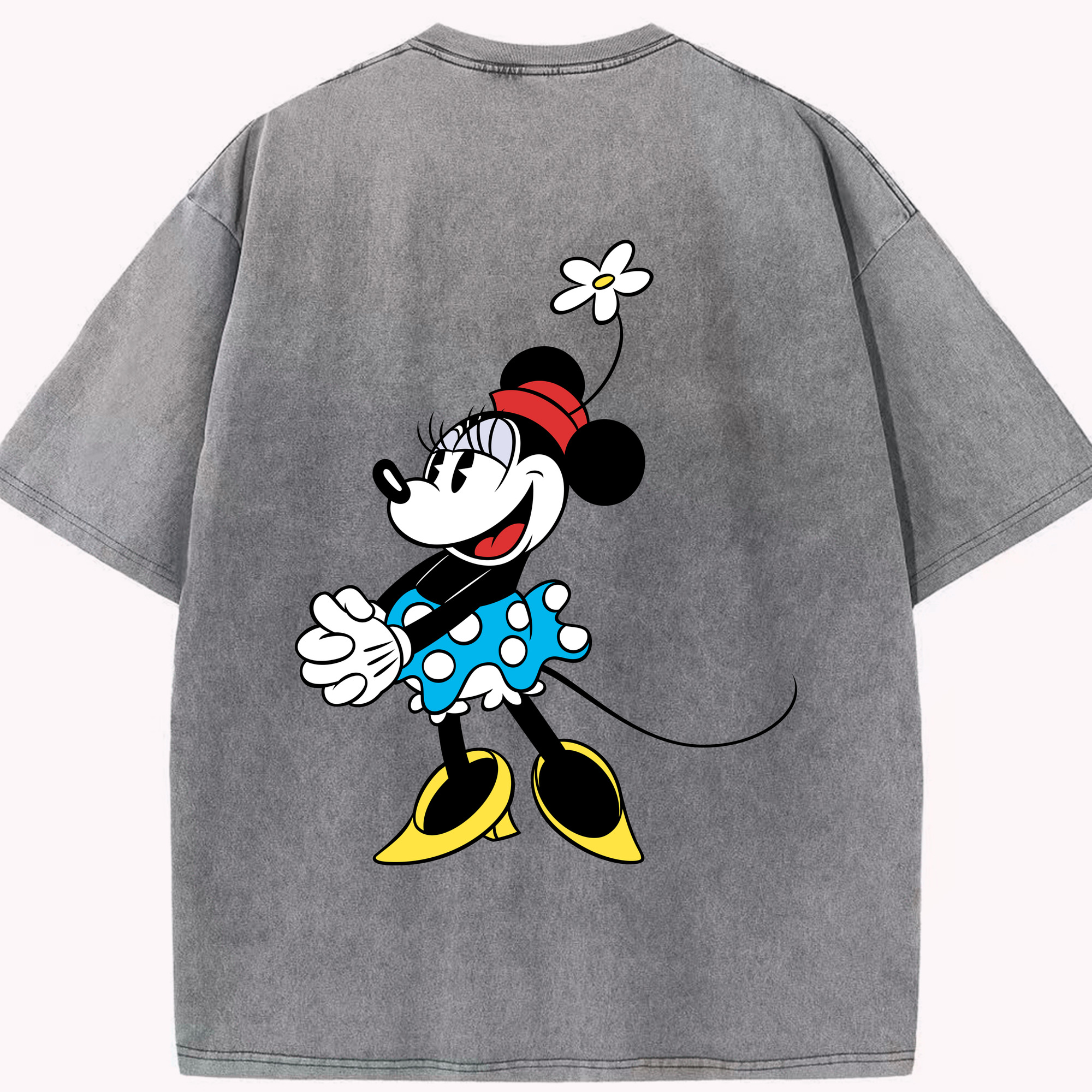 （画像用） ミッキーマウス Mickey Mouse 綿100% ヴィンテージ風 半袖Tシャツ（背面プリント）