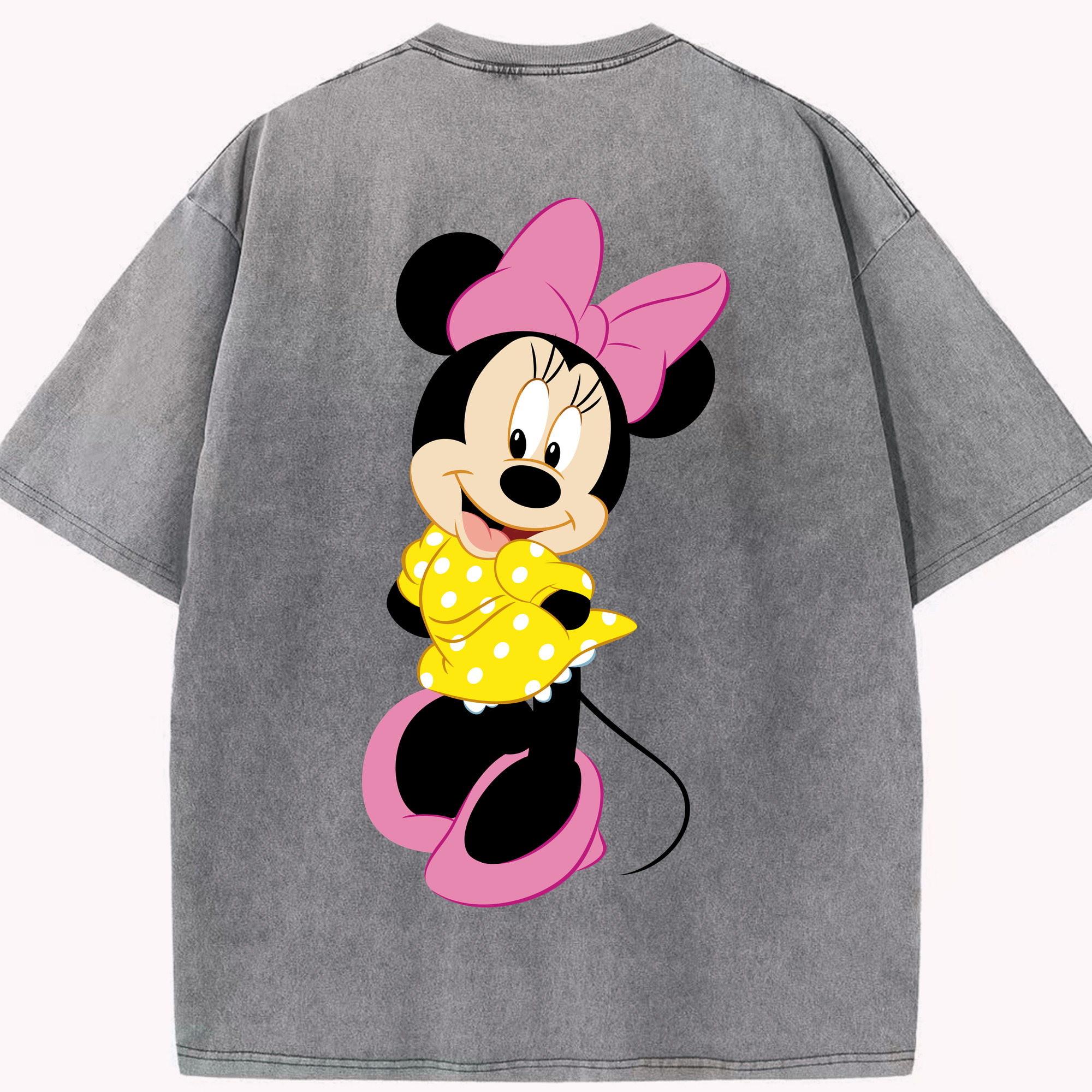 （画像用） ミッキーマウス Mickey Mouse 綿100% ヴィンテージ風 半袖Tシャツ（背面プリント）