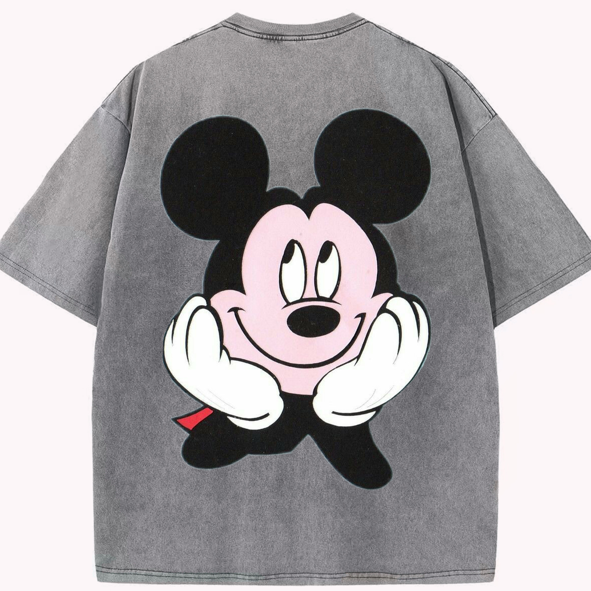 （画像用） ミッキーマウス Mickey Mouse 綿100% ヴィンテージ風 半袖Tシャツ（背面プリント）