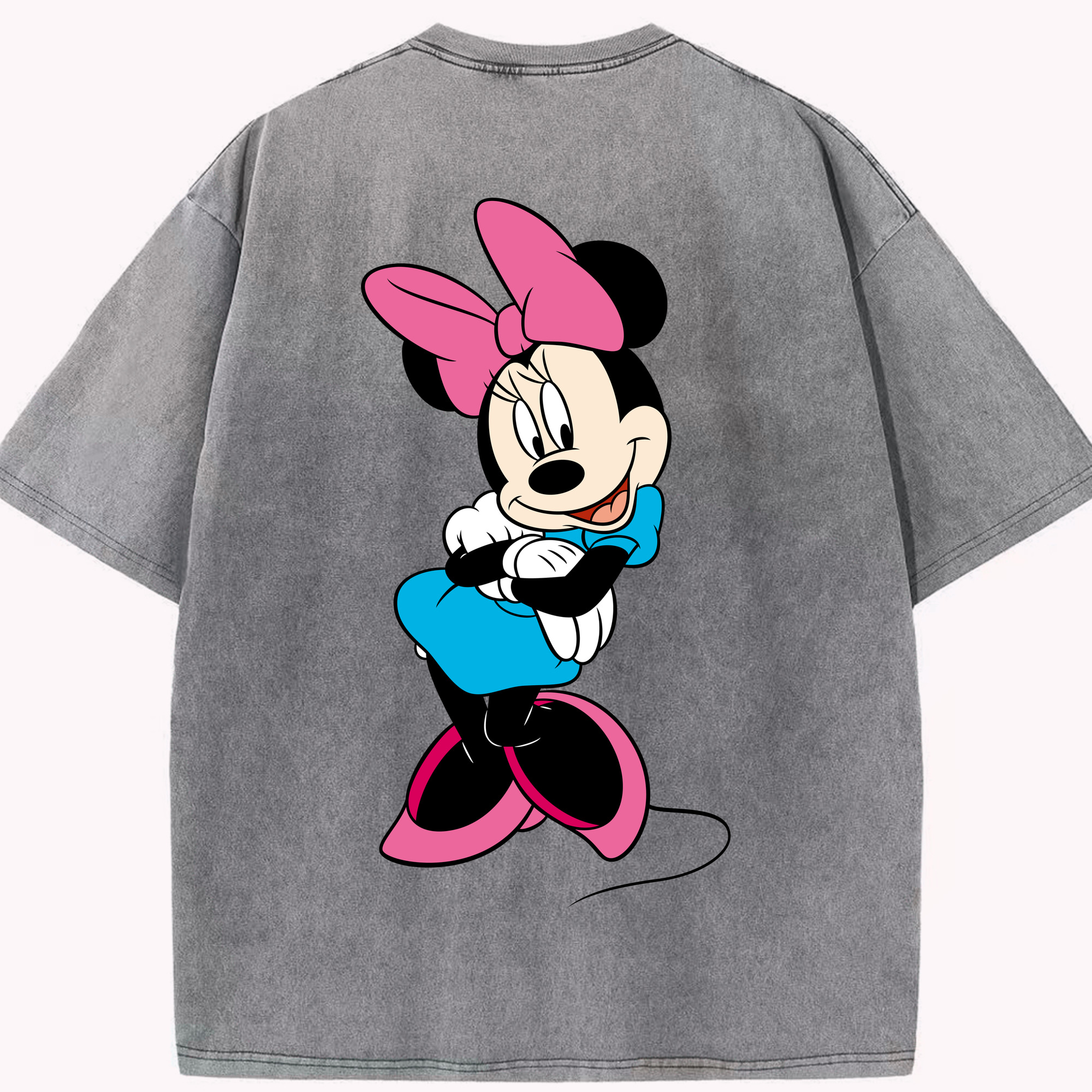 （画像用） ミッキーマウス Mickey Mouse 綿100% ヴィンテージ風 半袖Tシャツ（背面プリント）