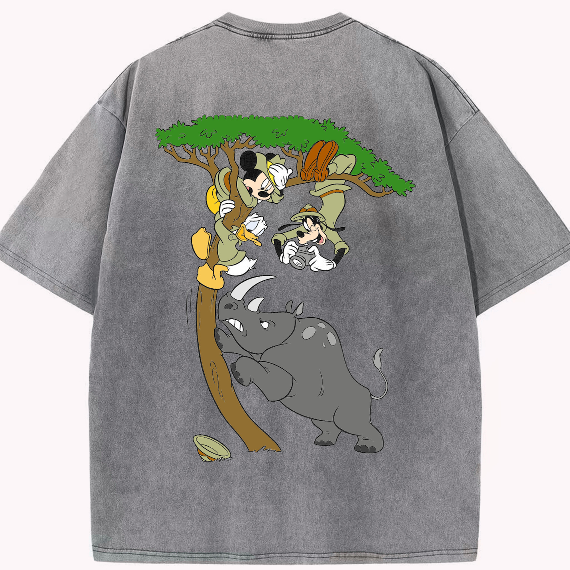 （画像用） ミッキーマウス Mickey Mouse 綿100% ヴィンテージ風 半袖Tシャツ（背面プリント）