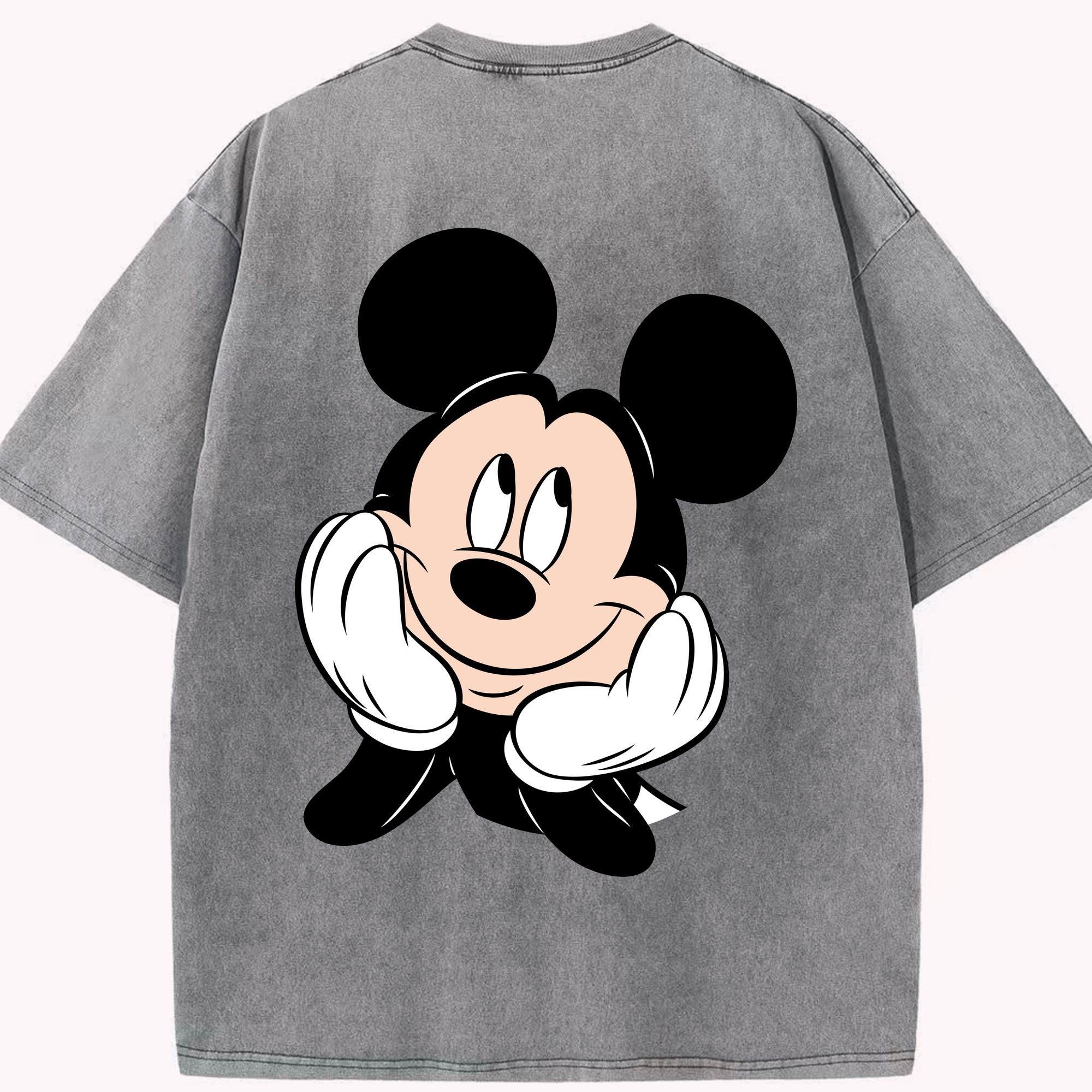 （画像用） ミッキーマウス Mickey Mouse 綿100% ヴィンテージ風 半袖Tシャツ（背面プリント）