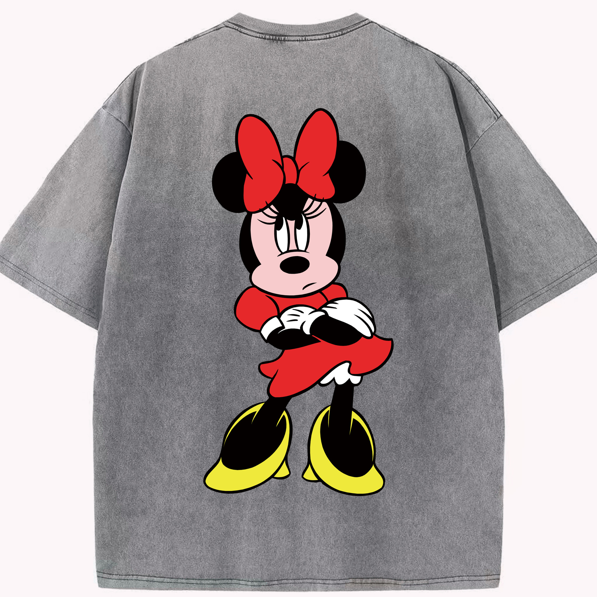 （画像用） ミッキーマウス Mickey Mouse 綿100% ヴィンテージ風 半袖Tシャツ（背面プリント）