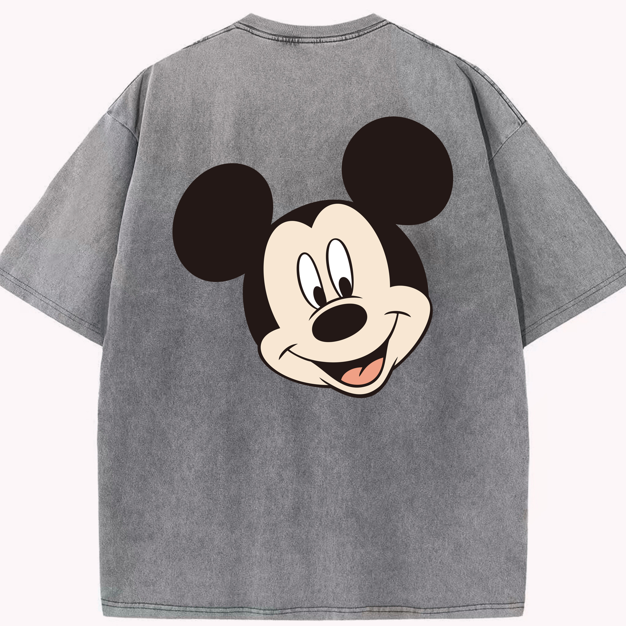 （画像用） ミッキーマウス Mickey Mouse 綿100% ヴィンテージ風 半袖Tシャツ（背面プリント）