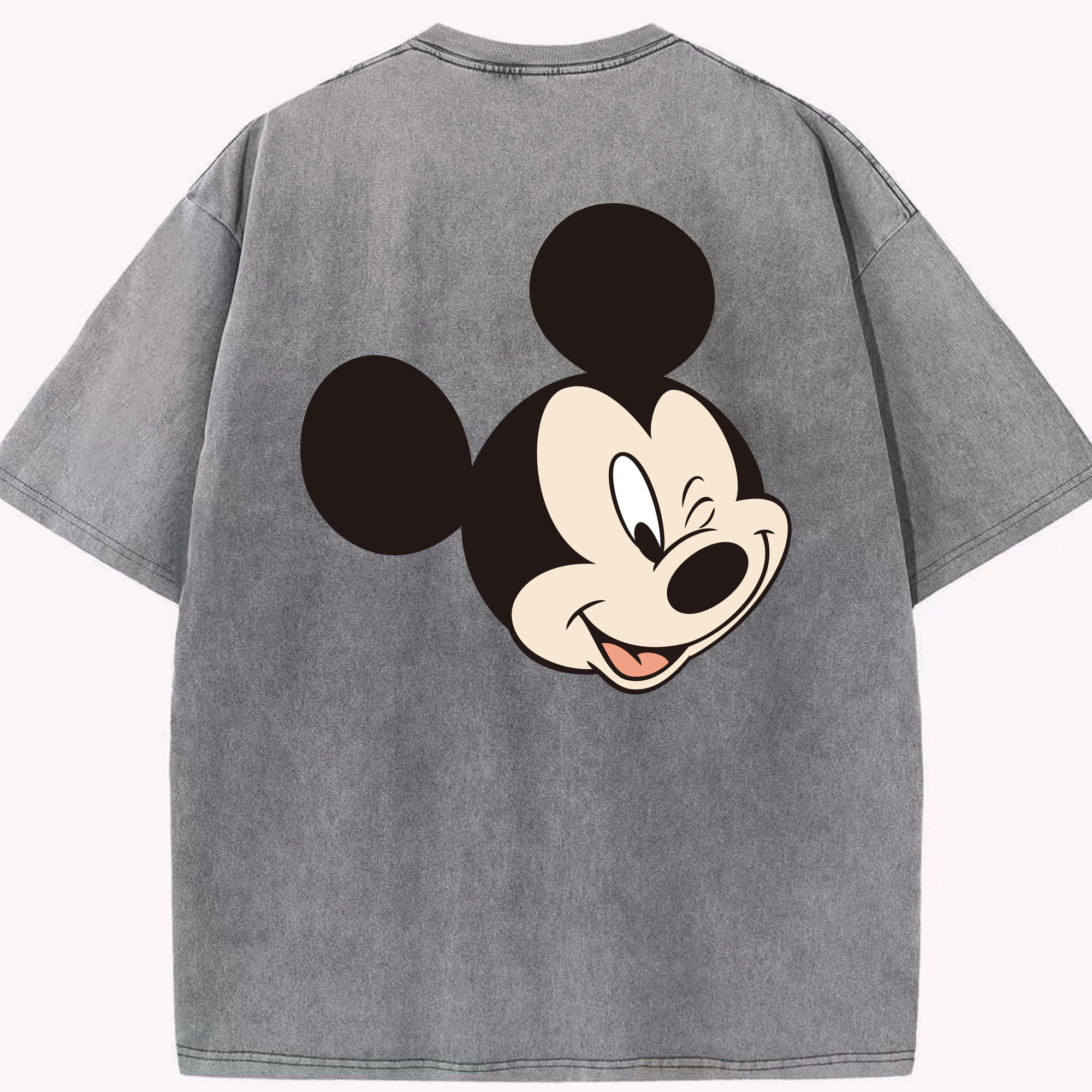 （画像用） ミッキーマウス Mickey Mouse 綿100% ヴィンテージ風 半袖Tシャツ（背面プリント）