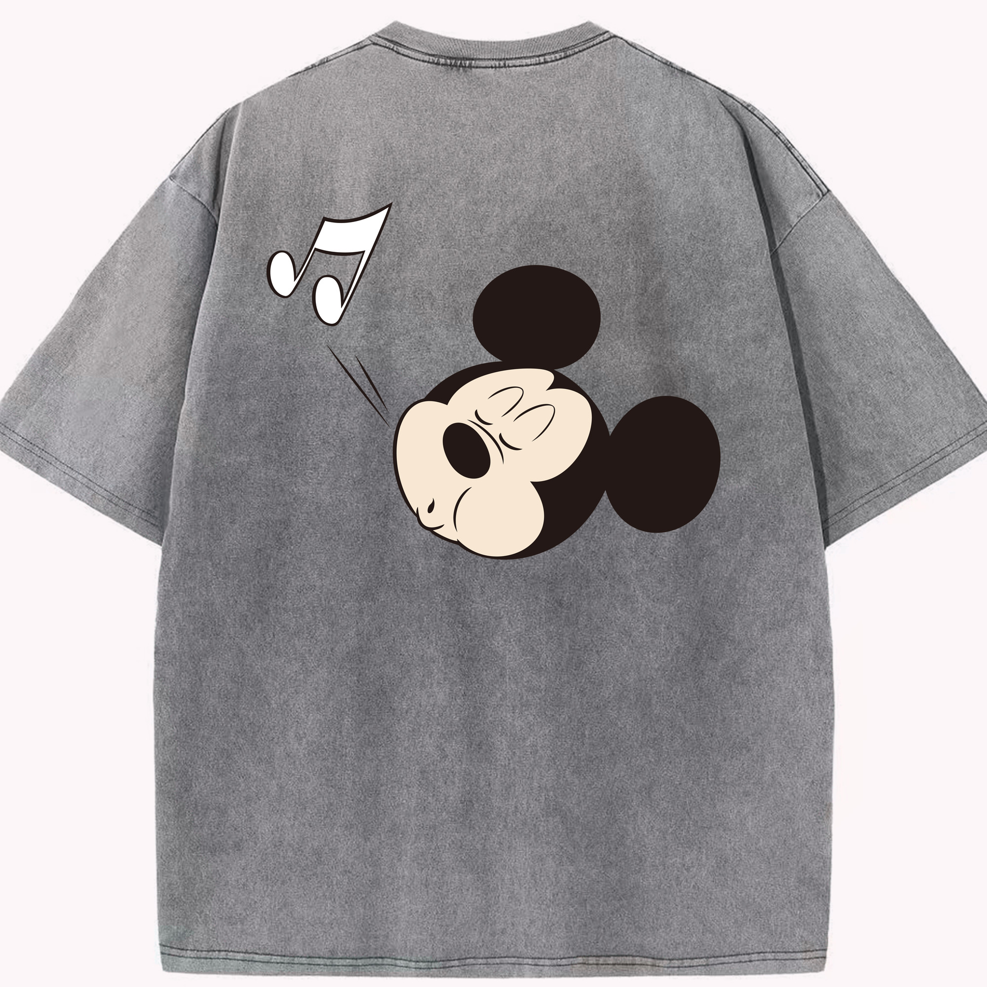 （画像用） ミッキーマウス Mickey Mouse 綿100% ヴィンテージ風 半袖Tシャツ（背面プリント）