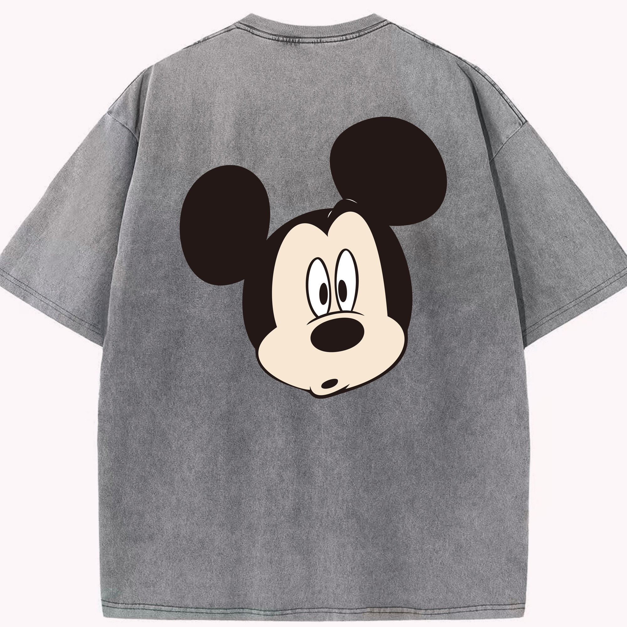 （画像用） ミッキーマウス Mickey Mouse 綿100% ヴィンテージ風 半袖Tシャツ（背面プリント）