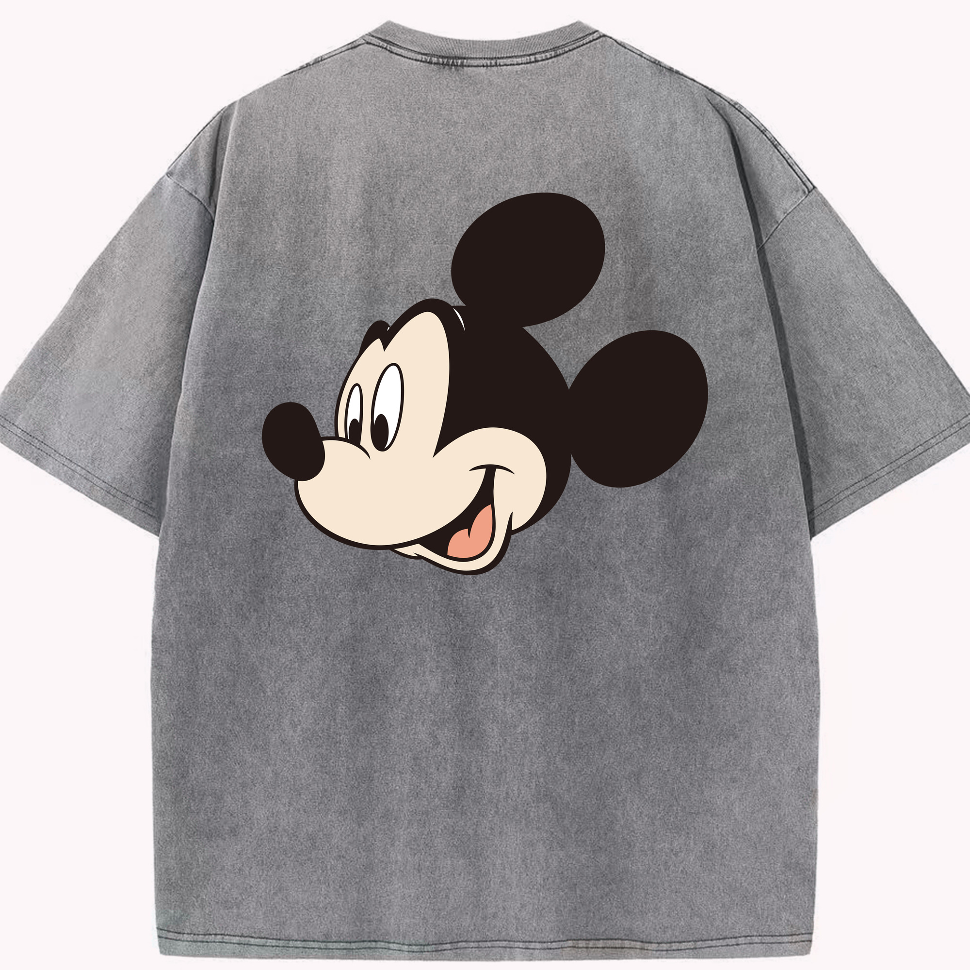（画像用） ミッキーマウス Mickey Mouse 綿100% ヴィンテージ風 半袖Tシャツ（背面プリント）