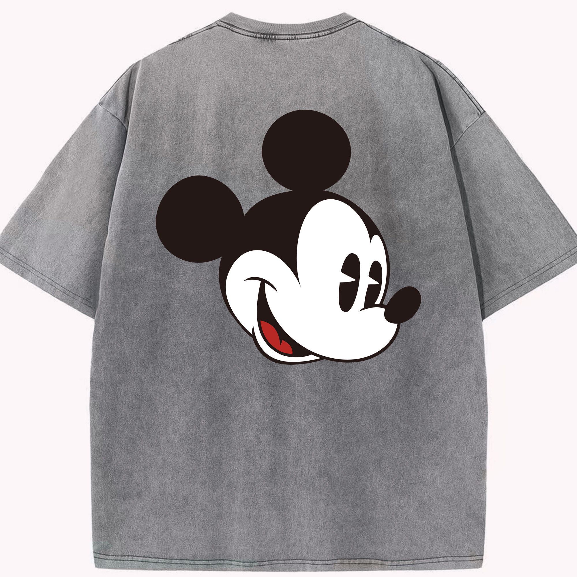 （画像用） ミッキーマウス Mickey Mouse 綿100% ヴィンテージ風 半袖Tシャツ（背面プリント）