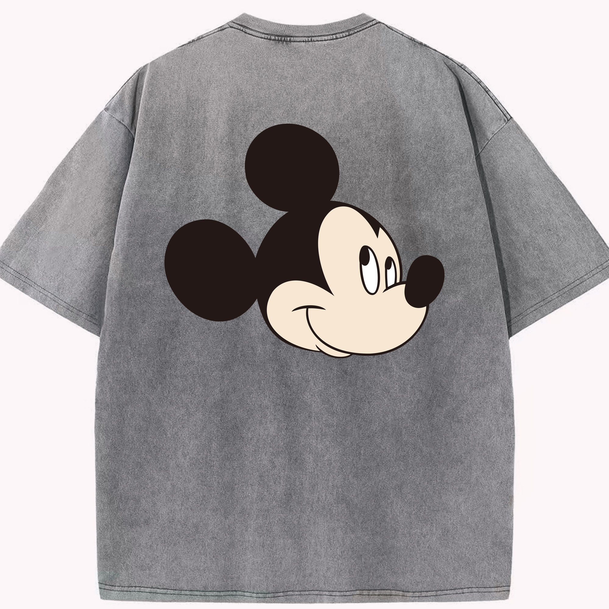 （画像用） ミッキーマウス Mickey Mouse 綿100% ヴィンテージ風 半袖Tシャツ（背面プリント）