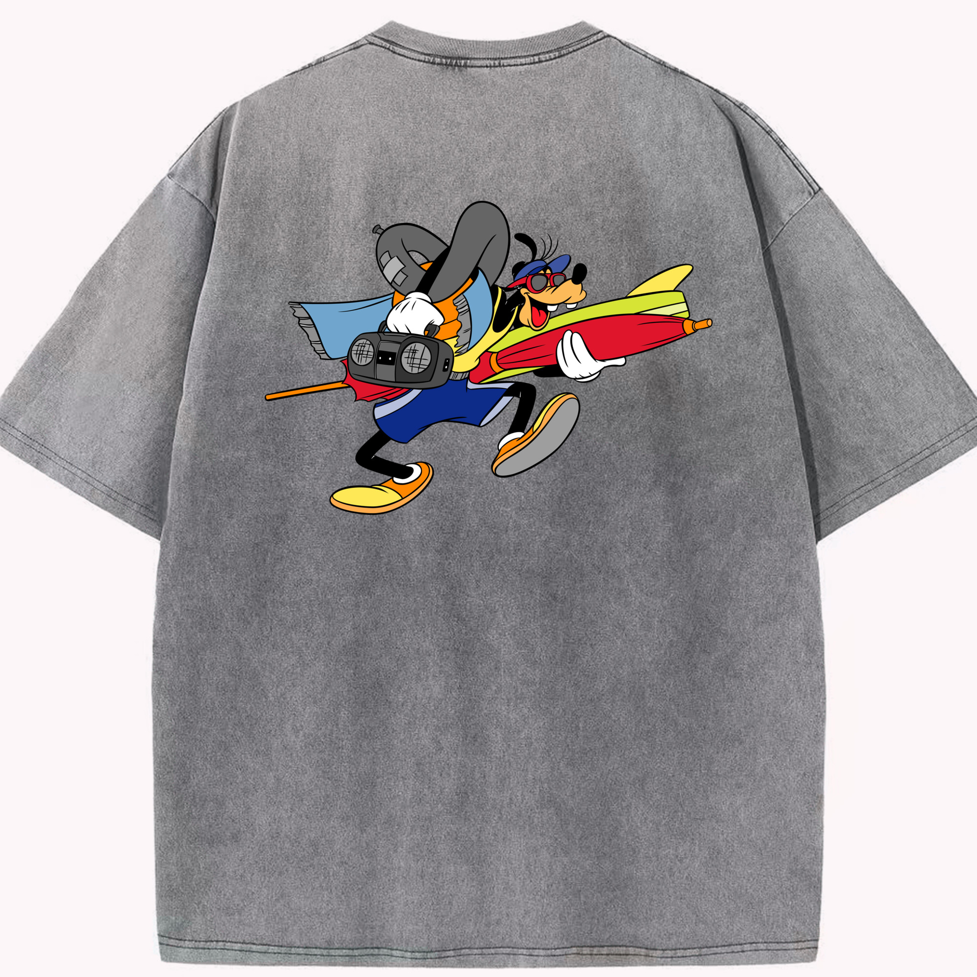 （画像用） ミッキーマウス Mickey Mouse 綿100% ヴィンテージ風 半袖Tシャツ（背面プリント）