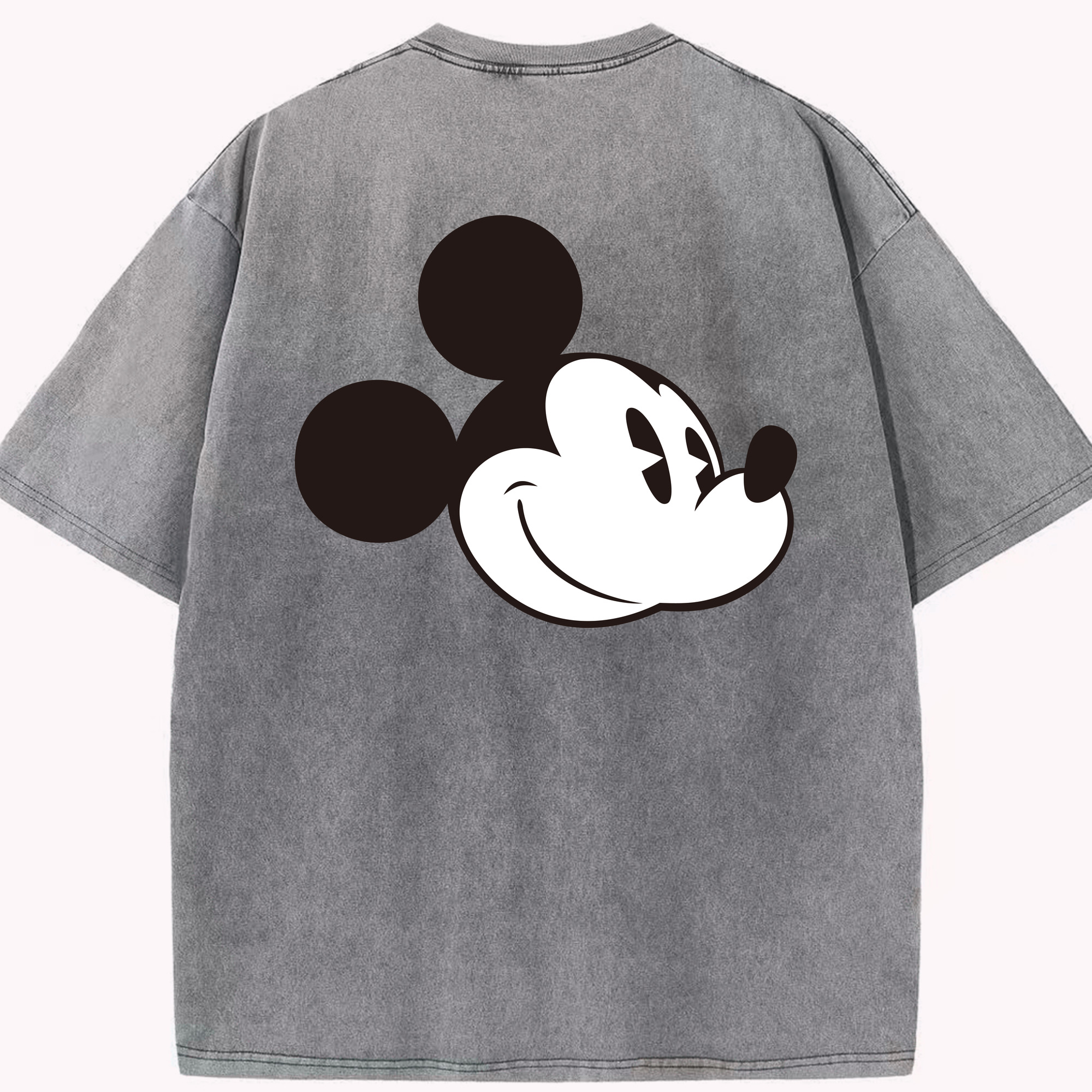 （画像用） ミッキーマウス Mickey Mouse 綿100% ヴィンテージ風 半袖Tシャツ（背面プリント）
