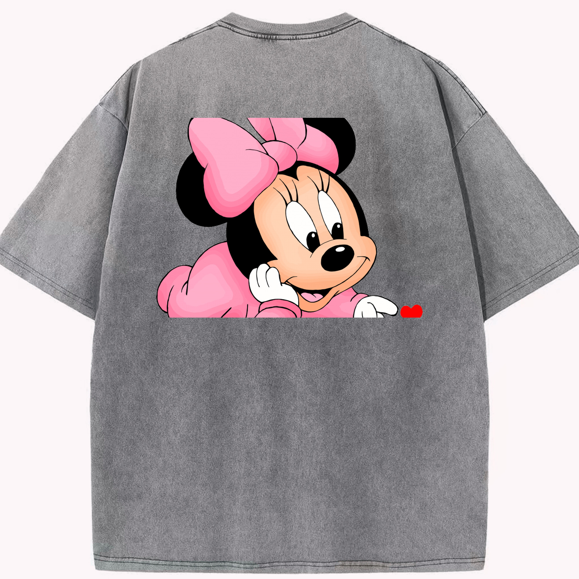 （画像用） ミッキーマウス Mickey Mouse 綿100% ヴィンテージ風 半袖Tシャツ（背面プリント）