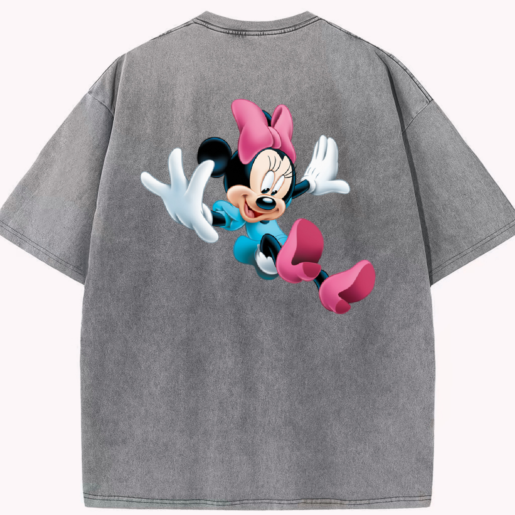 （画像用） ミッキーマウス Mickey Mouse 綿100% ヴィンテージ風 半袖Tシャツ（背面プリント）
