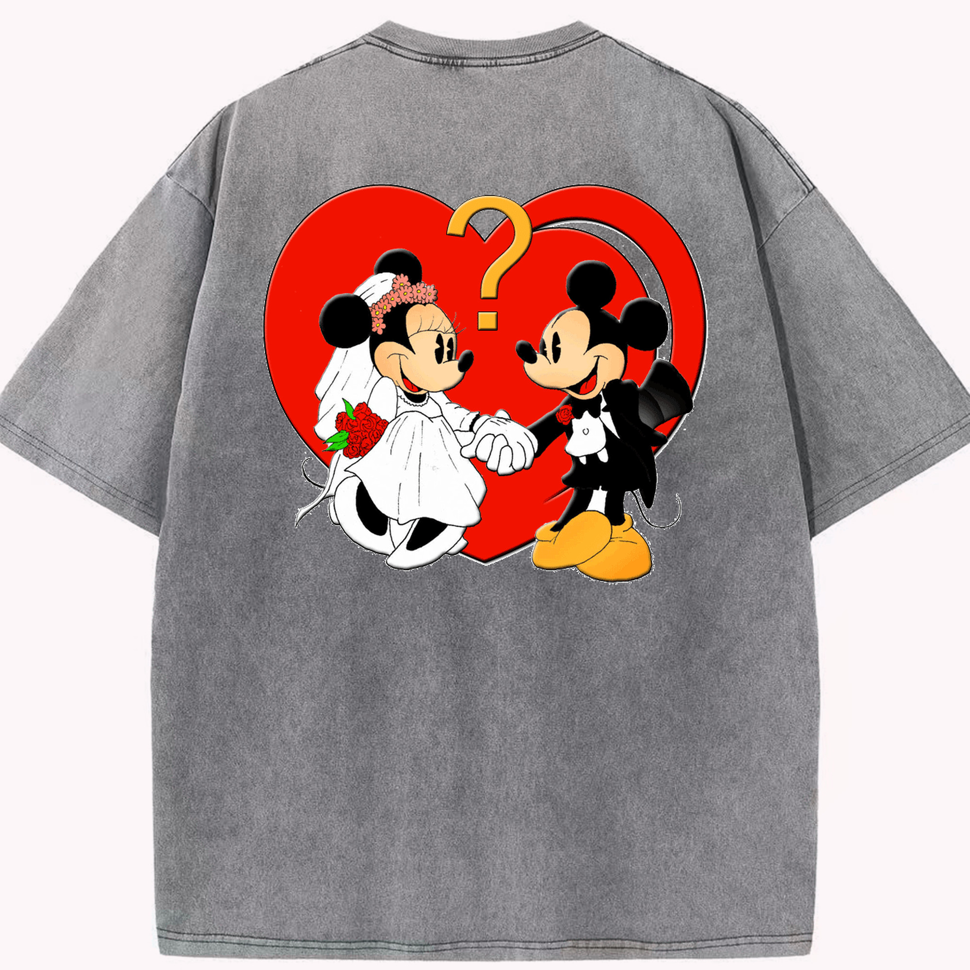 （画像用） ミッキーマウス Mickey Mouse 綿100% ヴィンテージ風 半袖Tシャツ（背面プリント）