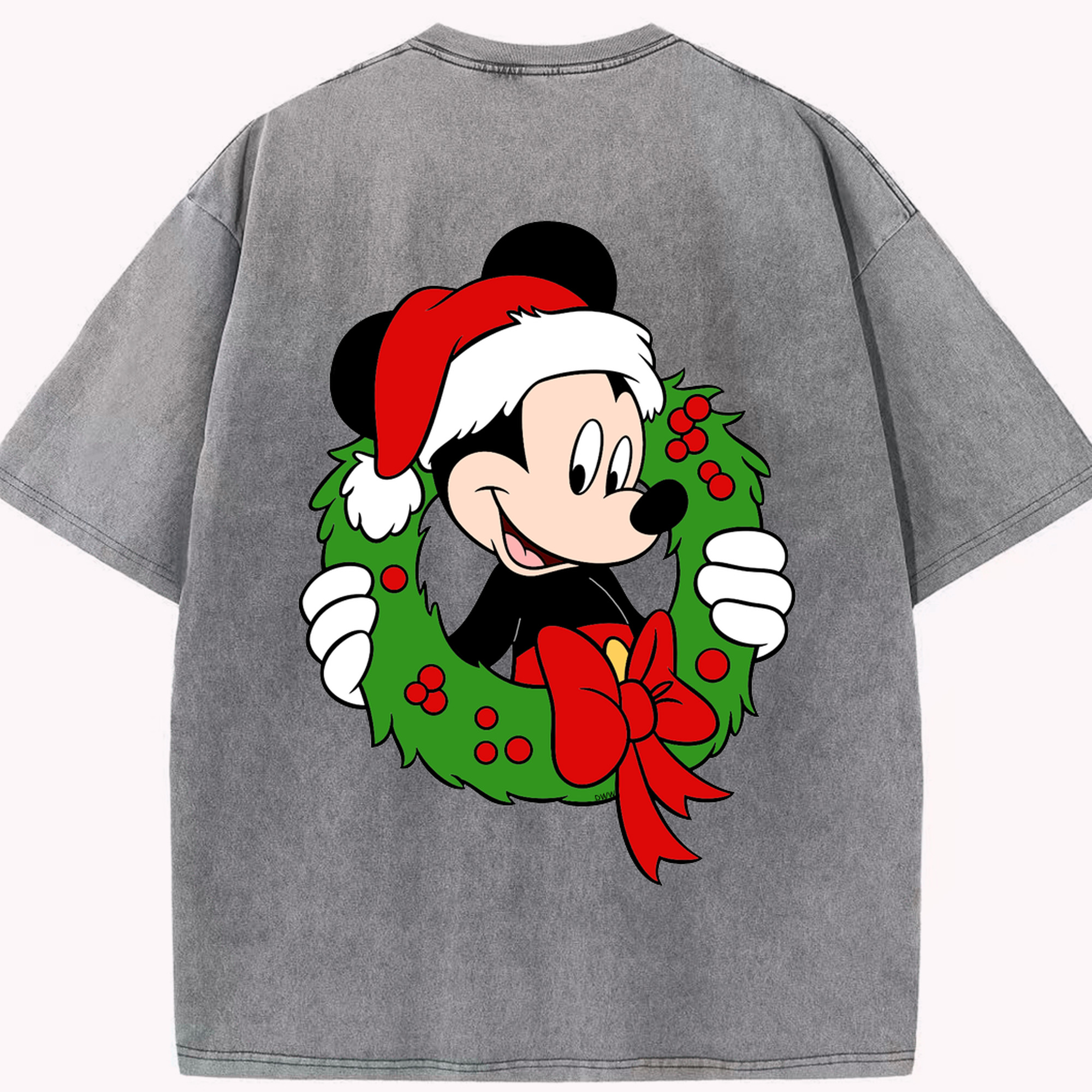 （画像用） ミッキーマウス Mickey Mouse 綿100% ヴィンテージ風 半袖Tシャツ（背面プリント）