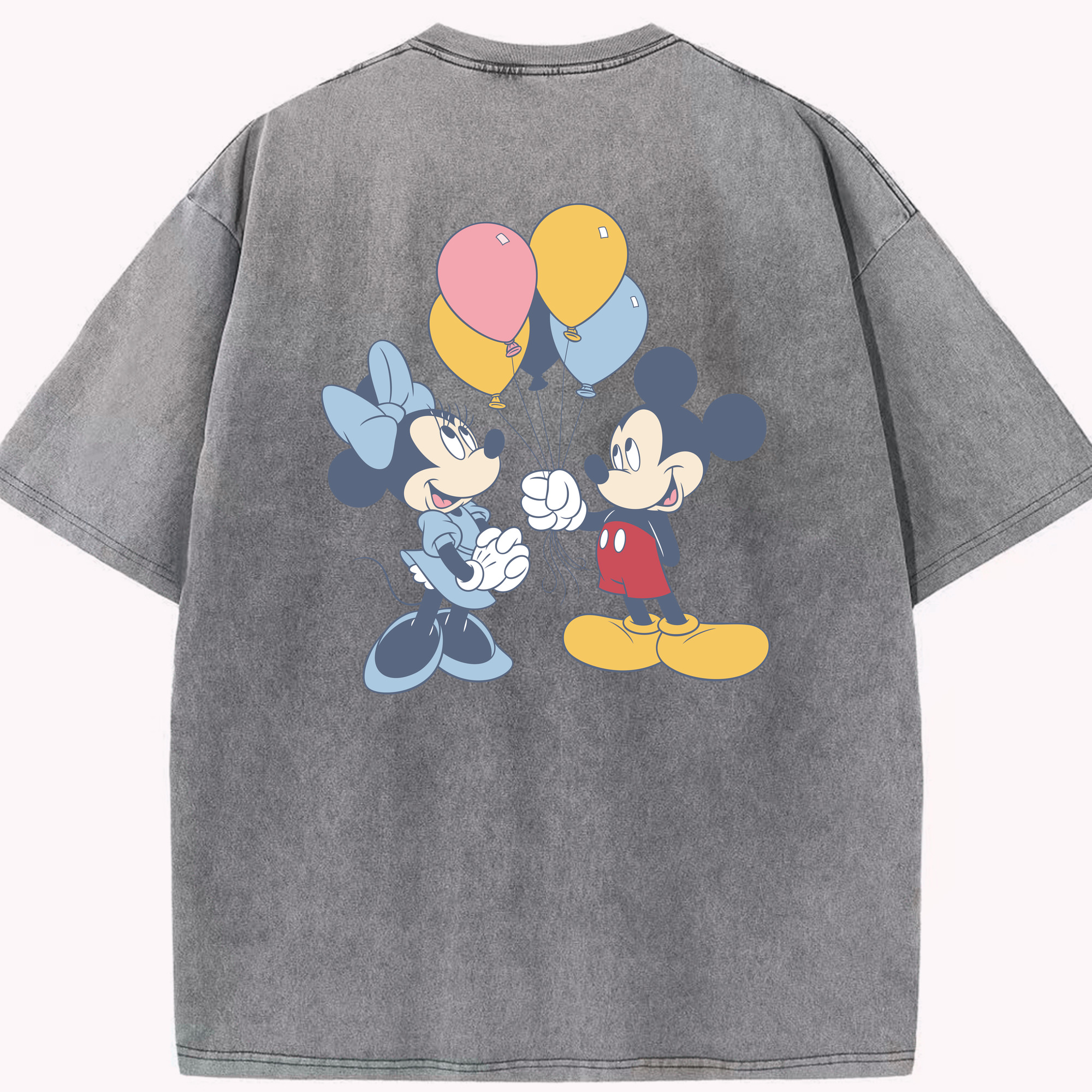 （画像用） ミッキーマウス Mickey Mouse 綿100% ヴィンテージ風 半袖Tシャツ（背面プリント）