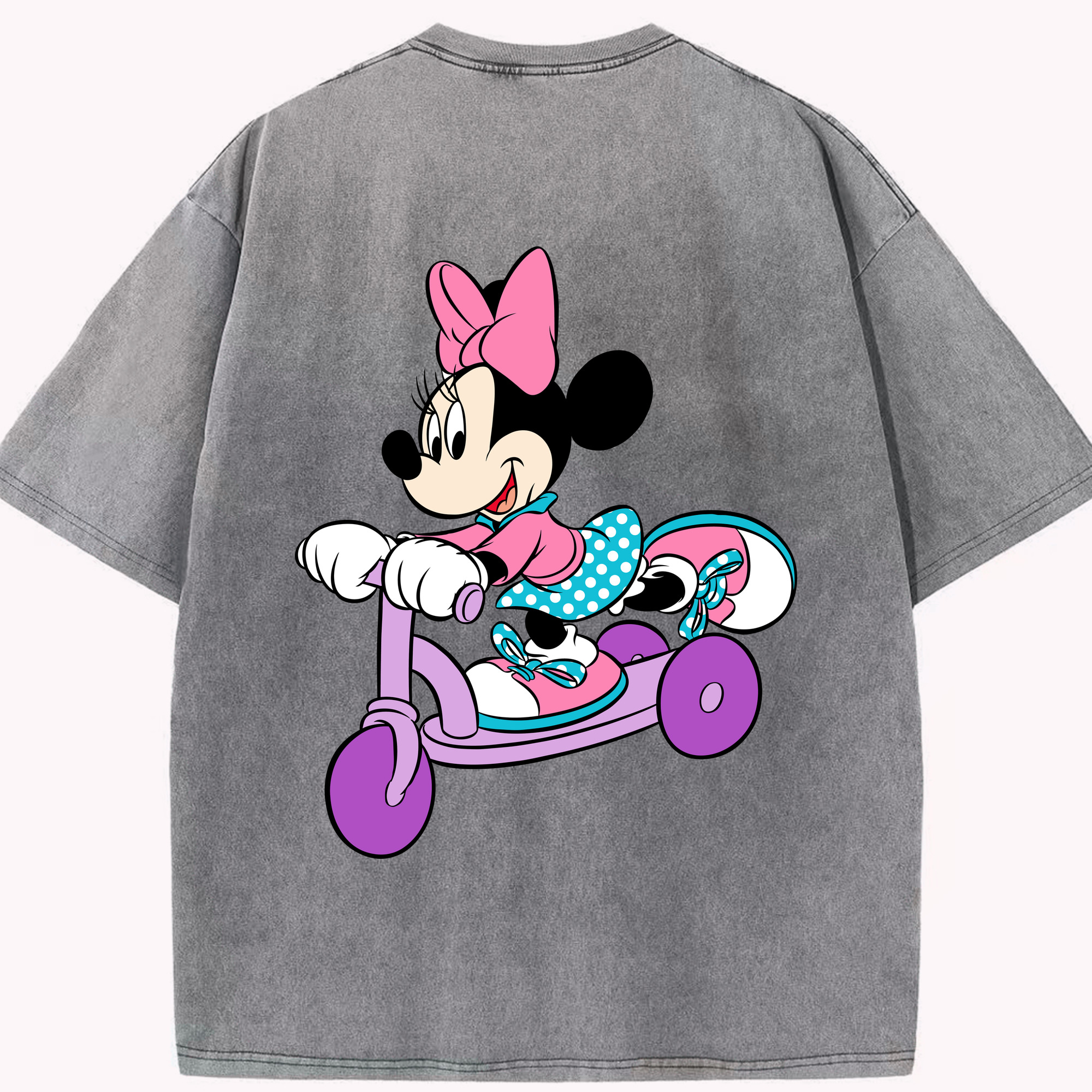 （画像用） ミッキーマウス Mickey Mouse 綿100% ヴィンテージ風 半袖Tシャツ（背面プリント）