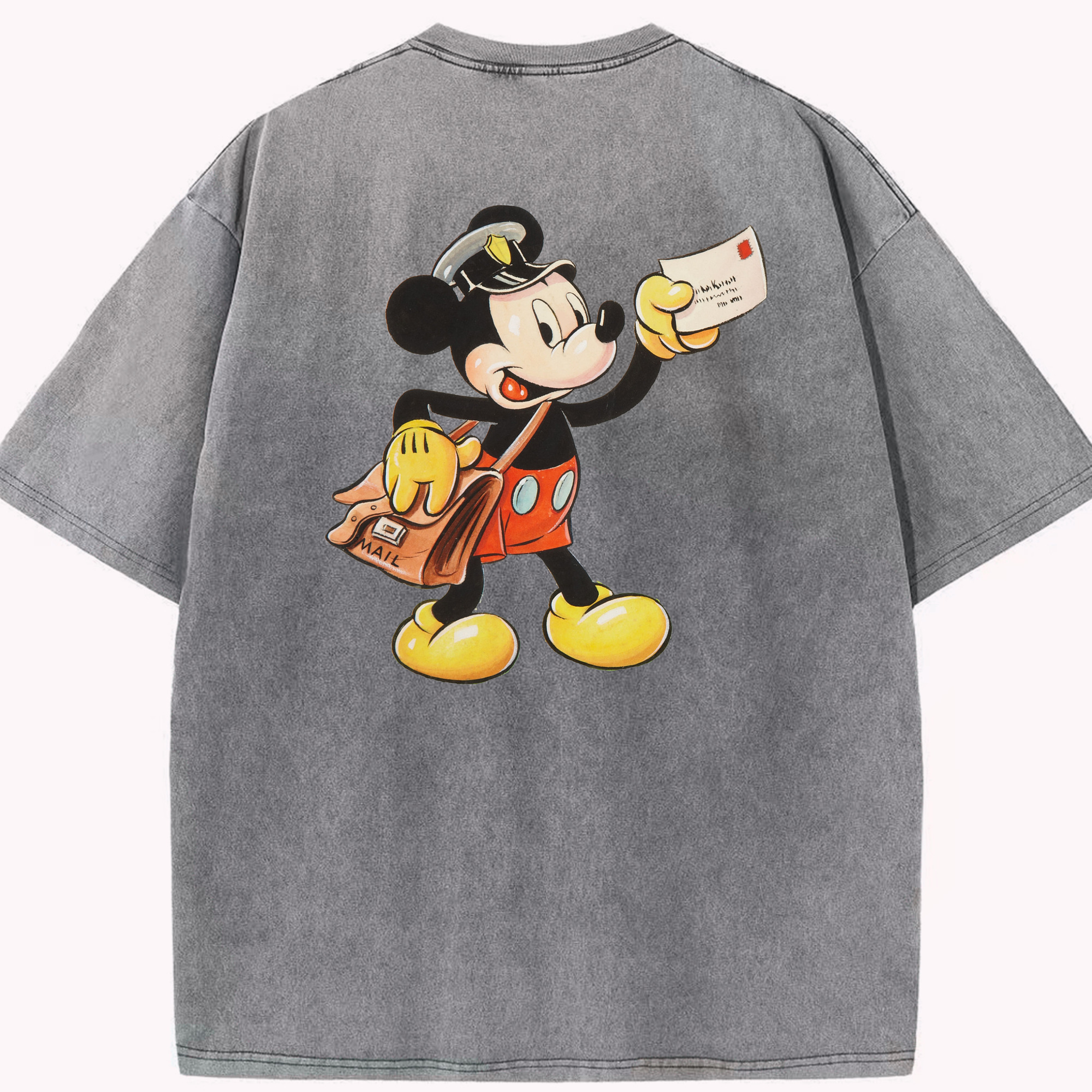 （画像用） ミッキーマウス Mickey Mouse 綿100% ヴィンテージ風 半袖Tシャツ（背面プリント）