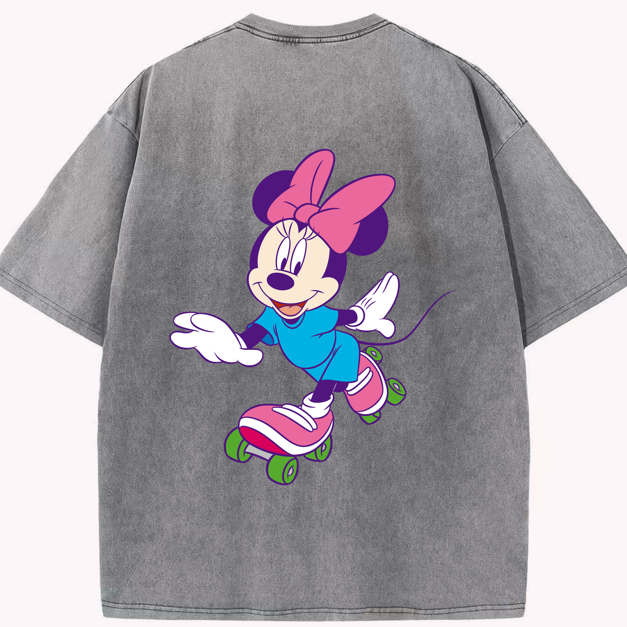 （画像用） ミッキーマウス Mickey Mouse 綿100% ヴィンテージ風 半袖Tシャツ（背面プリント）