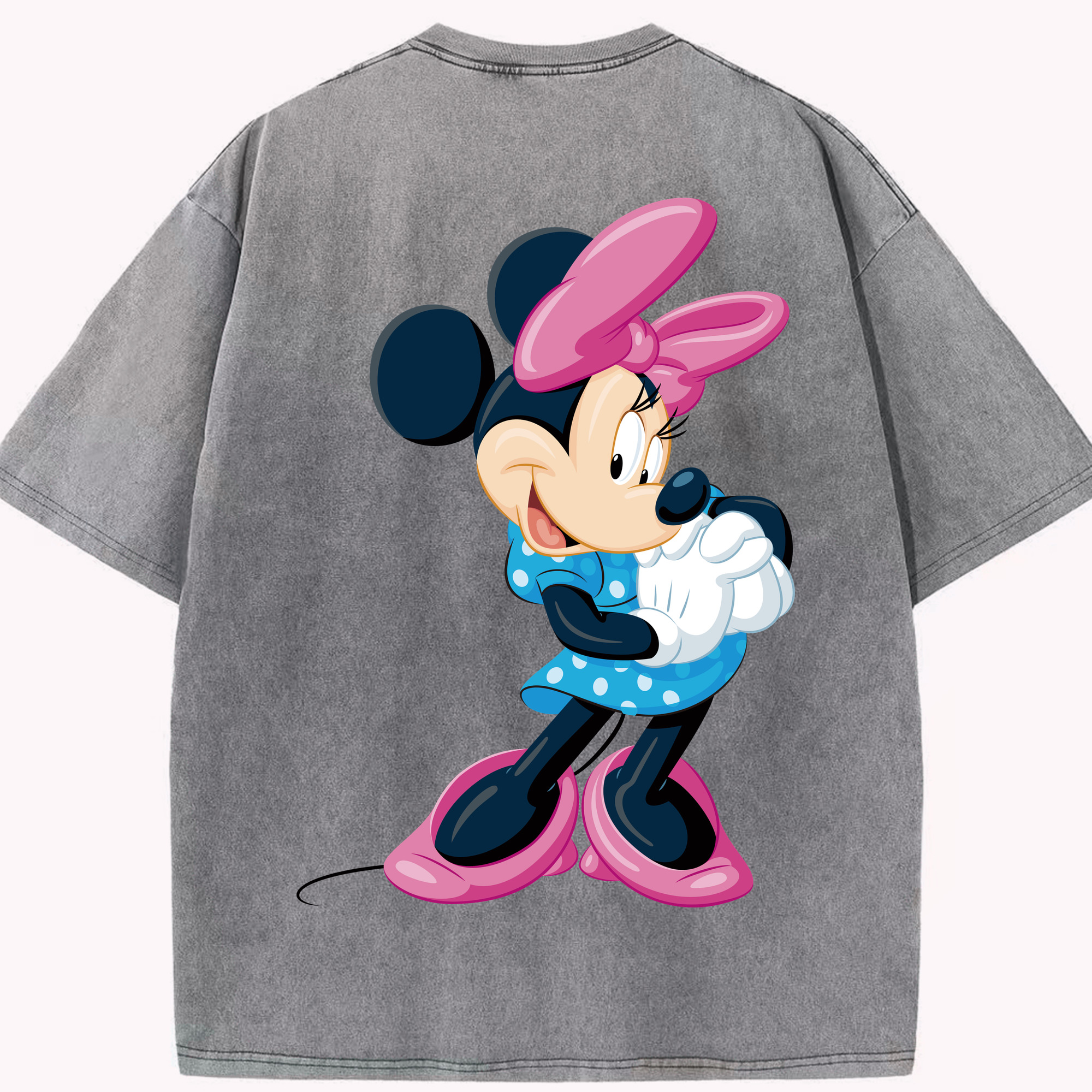 （画像用） ミッキーマウス Mickey Mouse 綿100% ヴィンテージ風 半袖Tシャツ（背面プリント）
