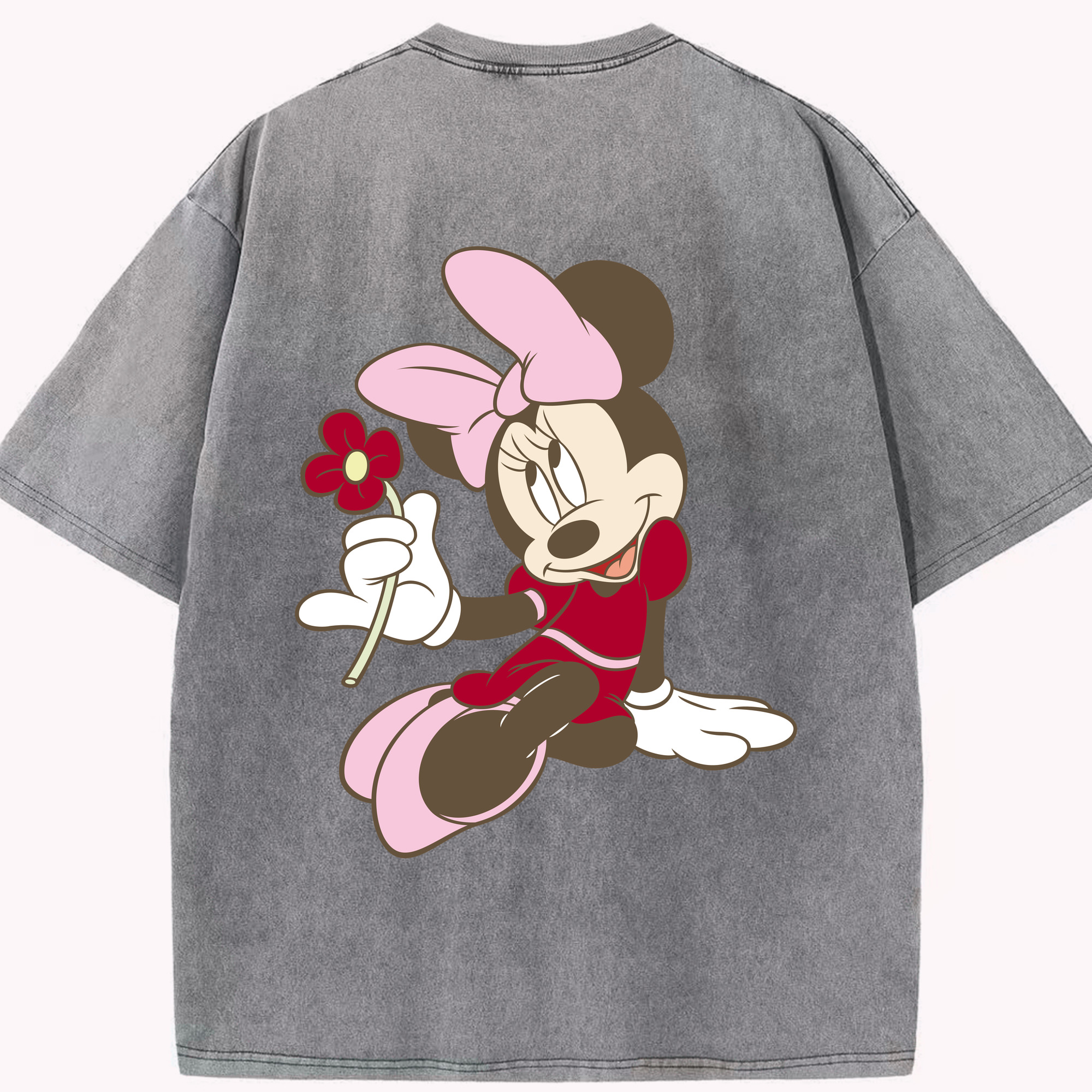 （画像用） ミッキーマウス Mickey Mouse 綿100% ヴィンテージ風 半袖Tシャツ（背面プリント）