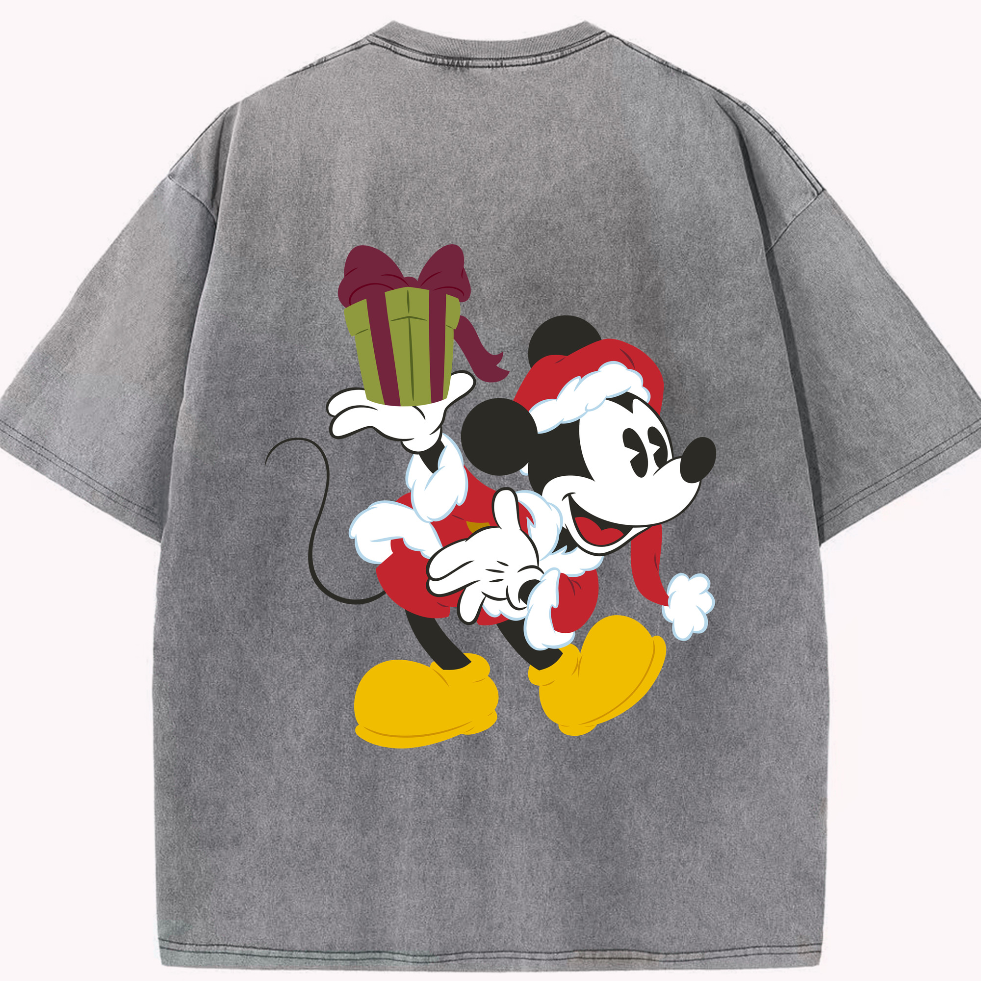 （画像用） ミッキーマウス Mickey Mouse 綿100% ヴィンテージ風 半袖Tシャツ（背面プリント）