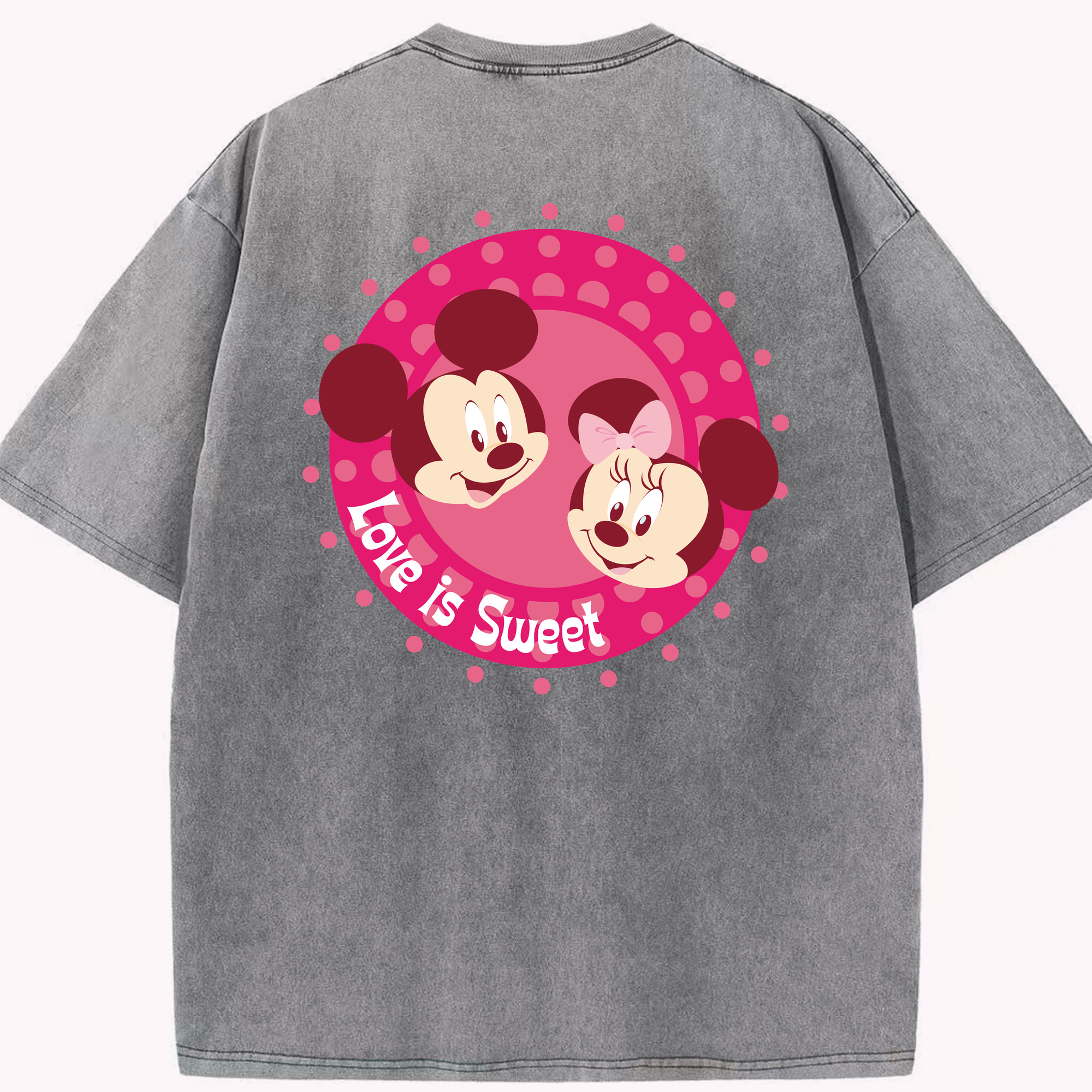 （画像用） ミッキーマウス Mickey Mouse 綿100% ヴィンテージ風 半袖Tシャツ（背面プリント）