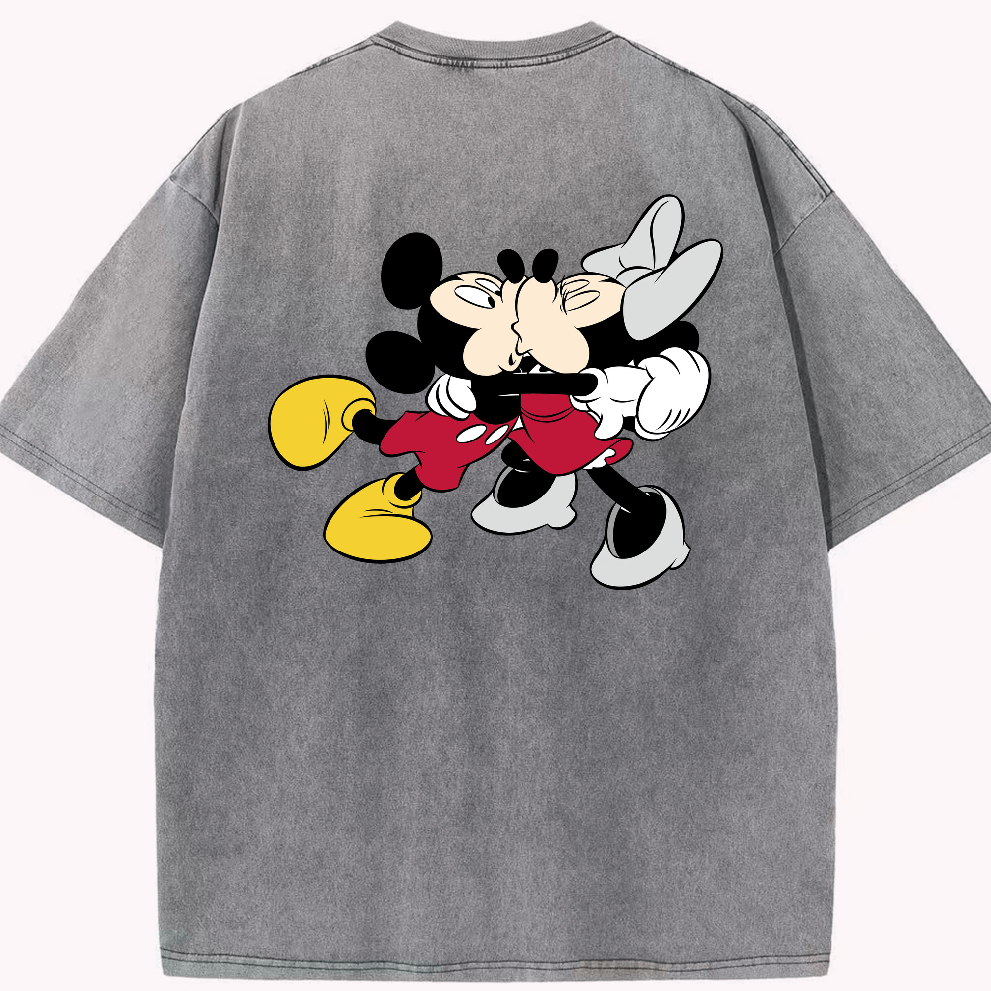 （画像用） ミッキーマウス Mickey Mouse 綿100% ヴィンテージ風 半袖Tシャツ（背面プリント）