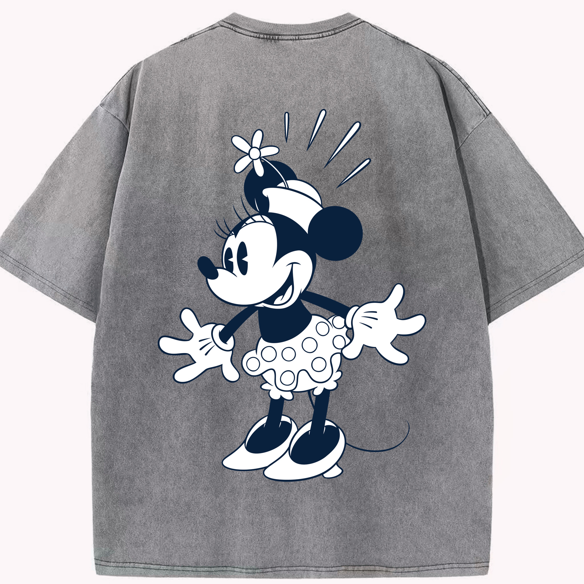 （画像用） ミッキーマウス Mickey Mouse 綿100% ヴィンテージ風 半袖Tシャツ（背面プリント）