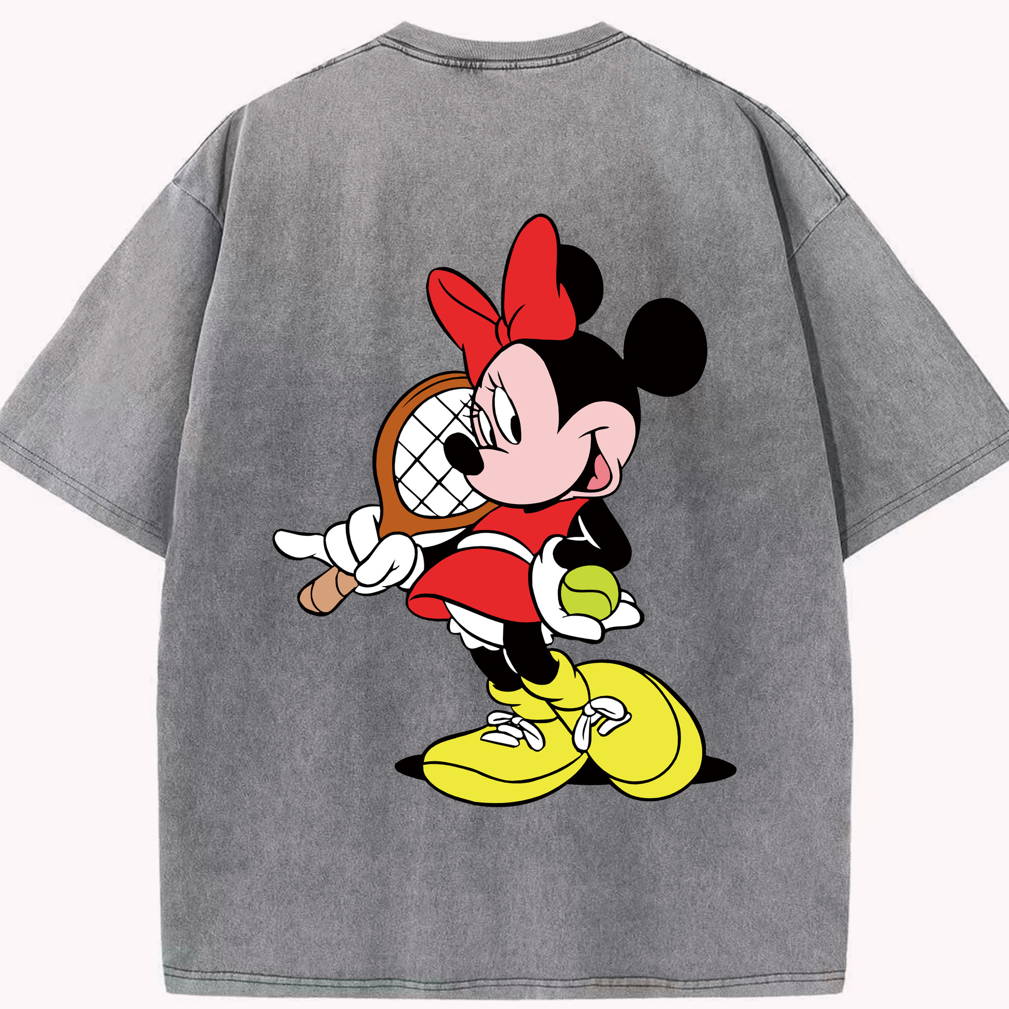 （画像用） ミッキーマウス Mickey Mouse 綿100% ヴィンテージ風 半袖Tシャツ（背面プリント）