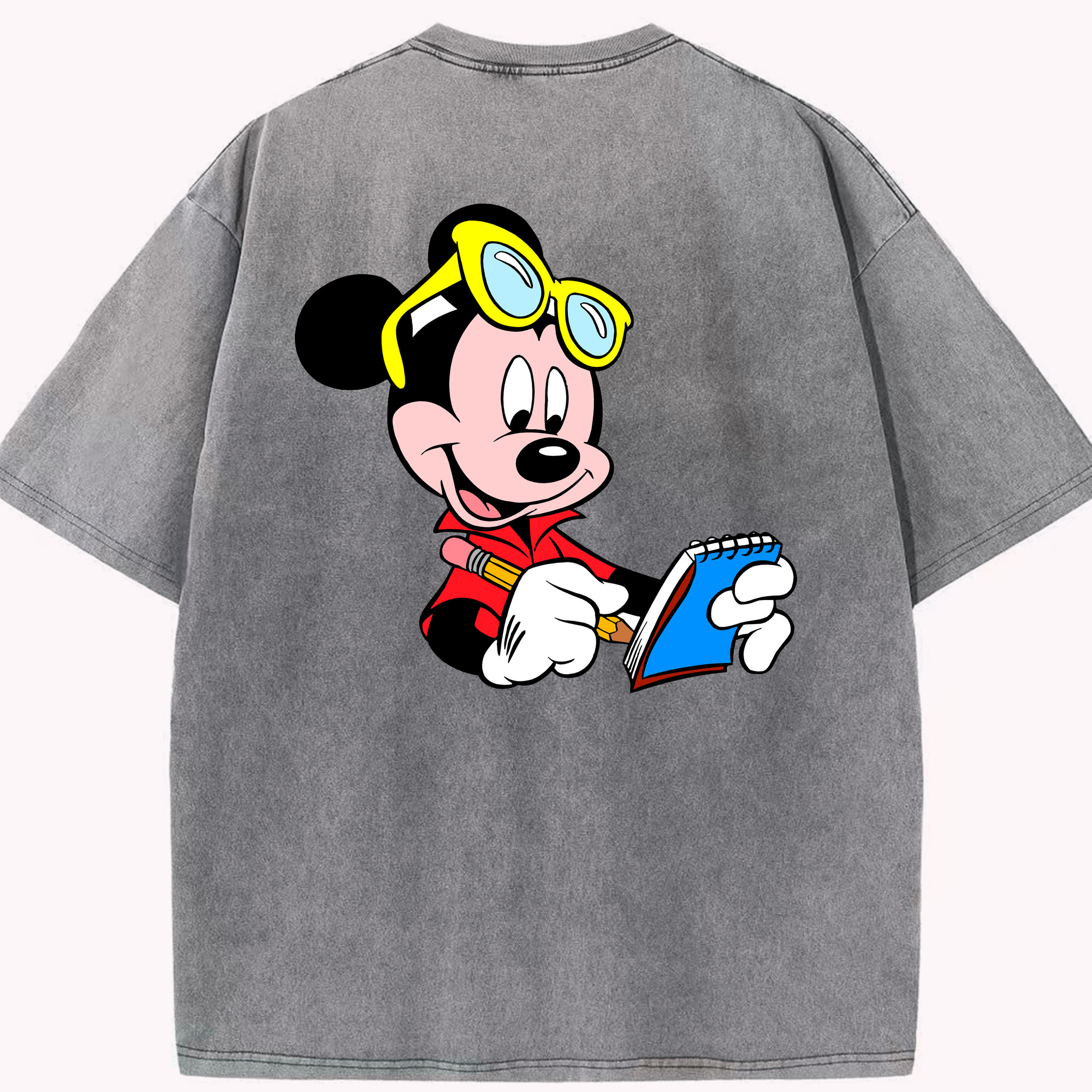 （画像用） ミッキーマウス Mickey Mouse 綿100% ヴィンテージ風 半袖Tシャツ（背面プリント）
