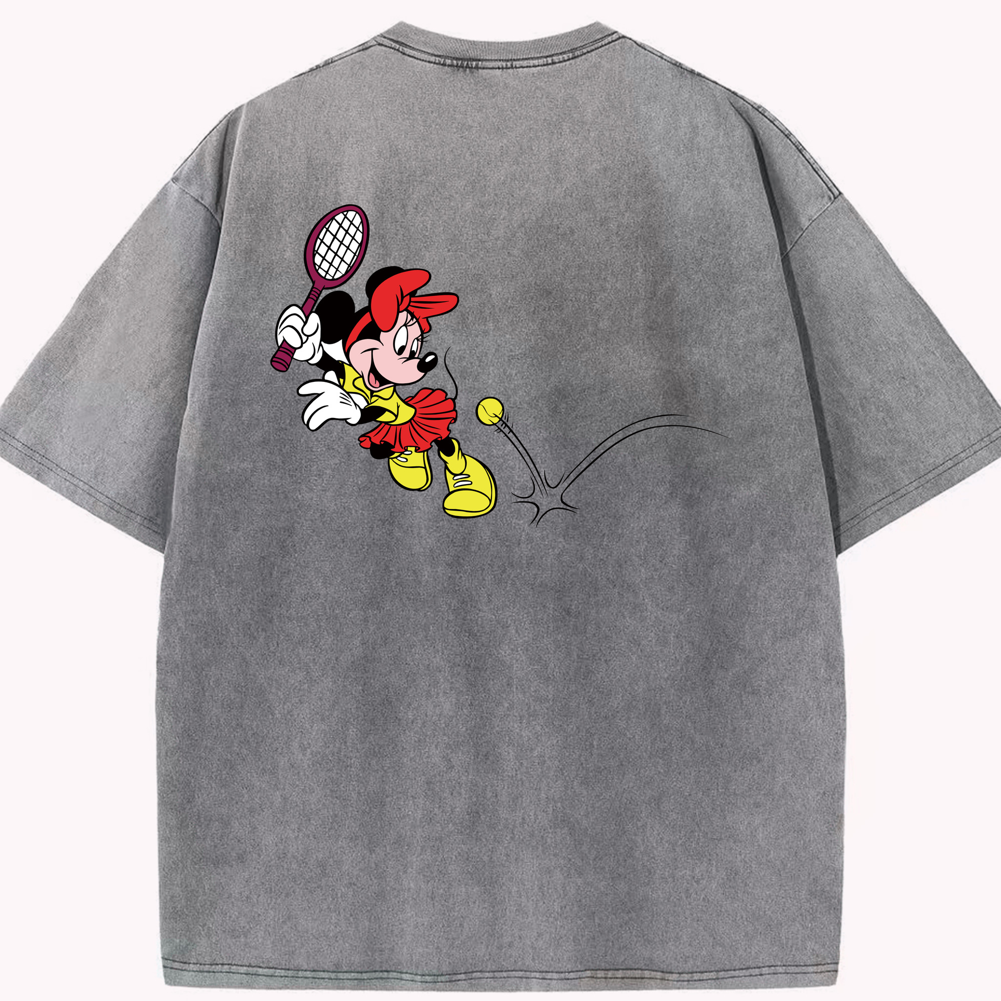 （画像用） ミッキーマウス Mickey Mouse 綿100% ヴィンテージ風 半袖Tシャツ（背面プリント）