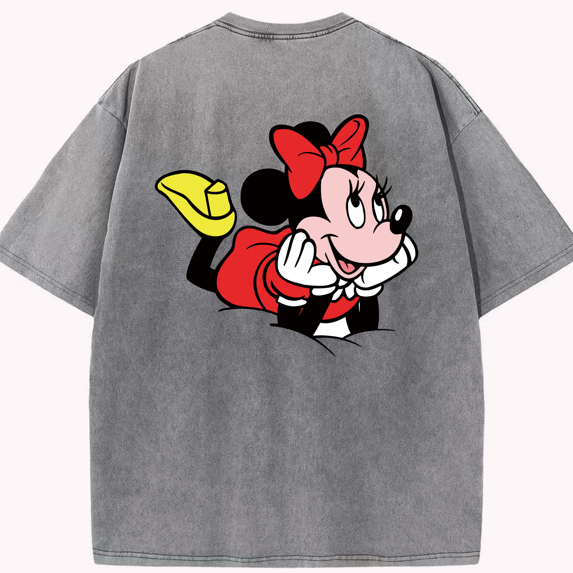 （画像用） ミッキーマウス Mickey Mouse 綿100% ヴィンテージ風 半袖Tシャツ（背面プリント）