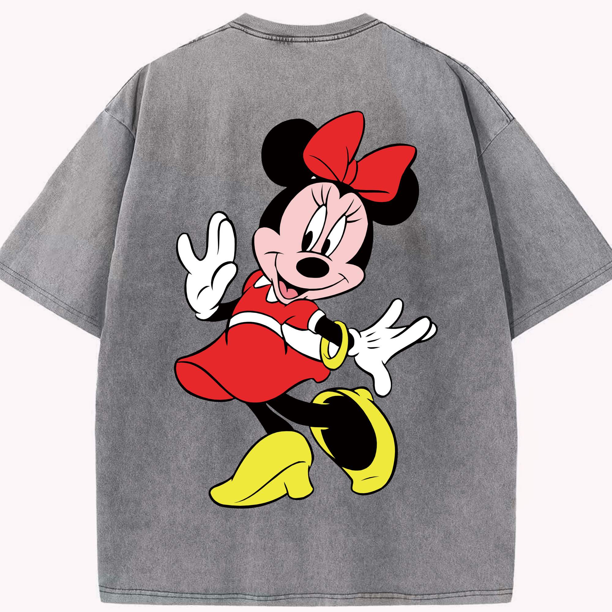 （画像用） ミッキーマウス Mickey Mouse 綿100% ヴィンテージ風 半袖Tシャツ（背面プリント）